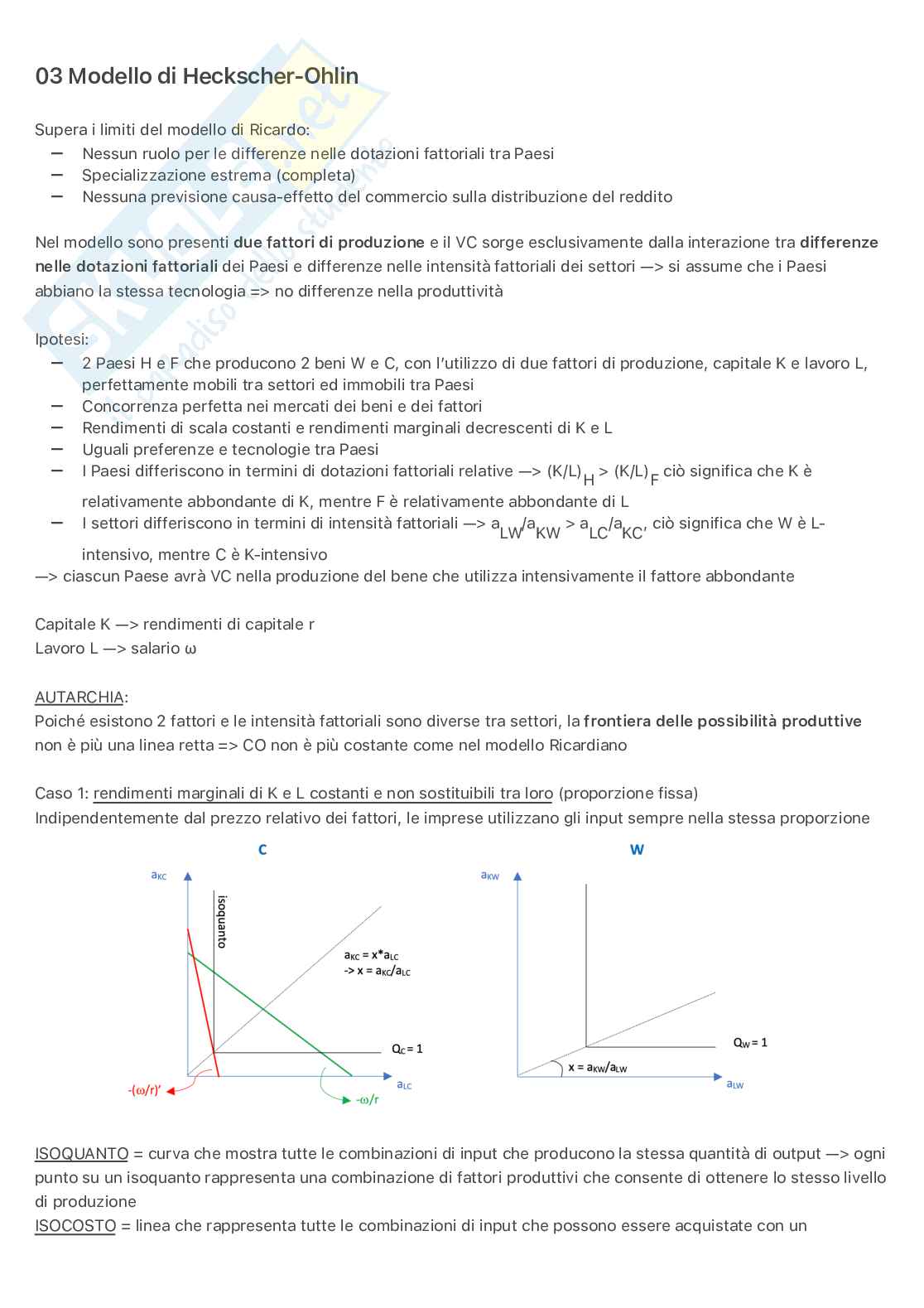 Modello di Heckscher-Ohlin Pag. 1