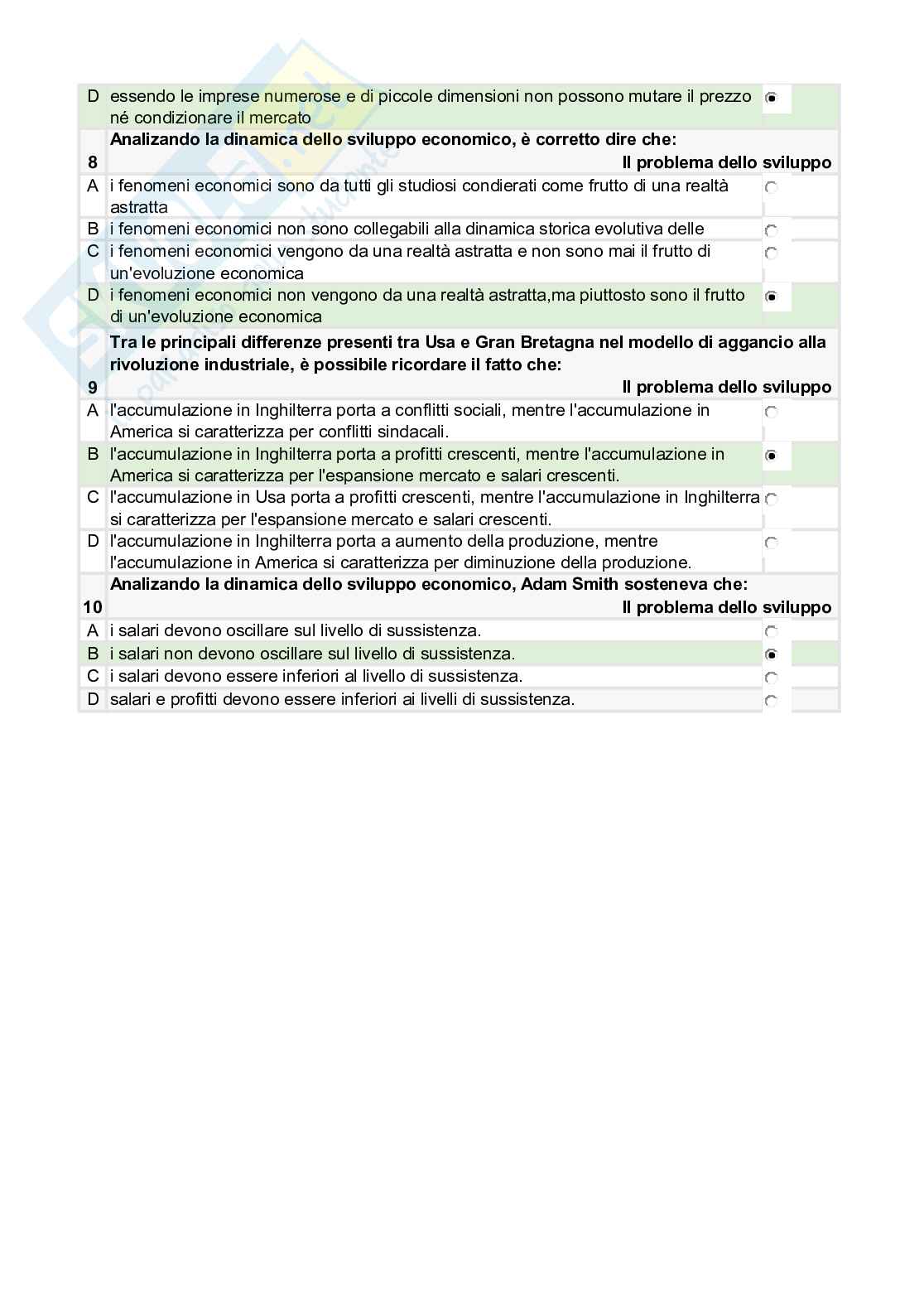 Storia della globalizzazione e dei mercati internazionali - test autovalutazione fine modulo completi Pag. 46
