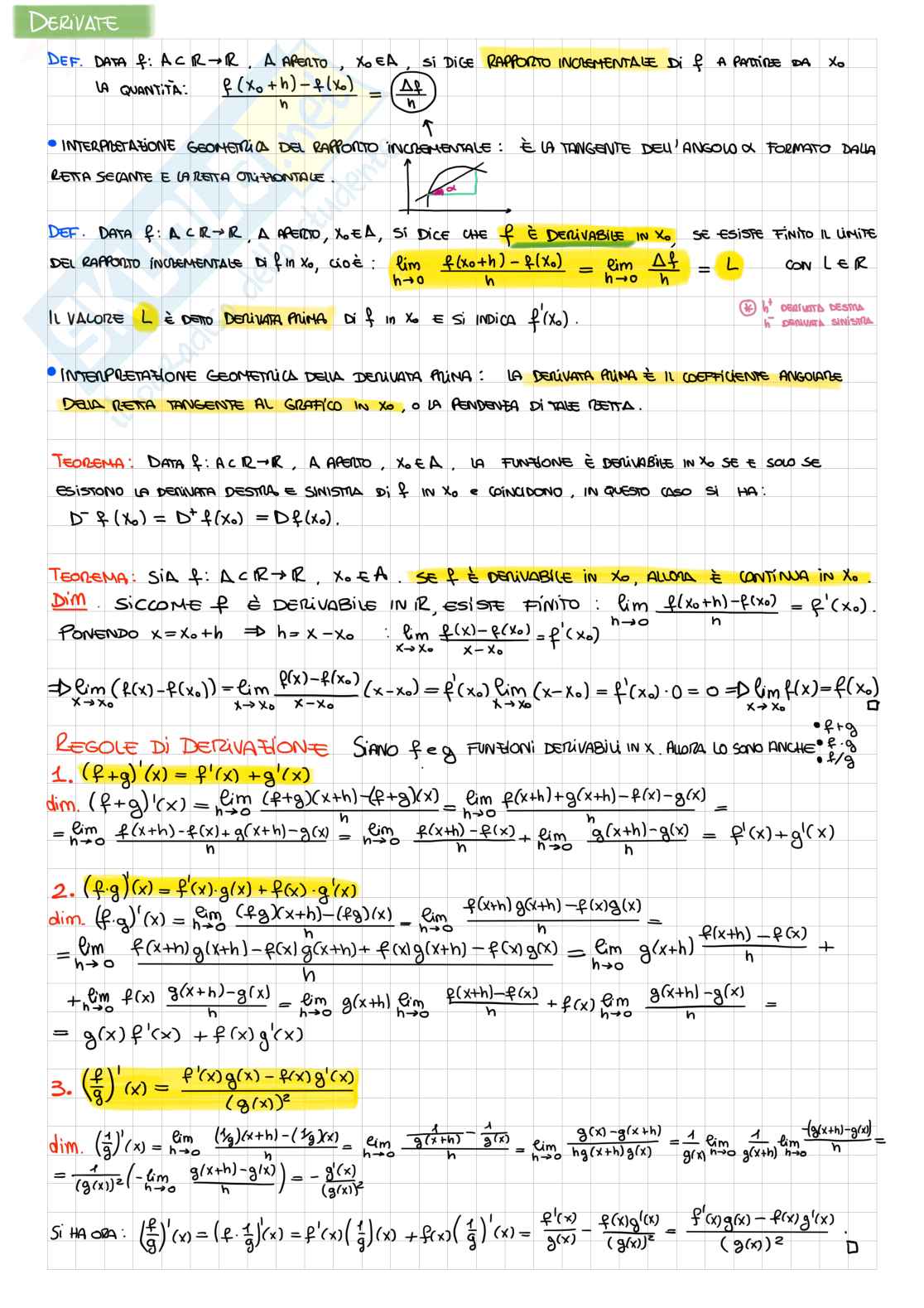 Schemi Matematica per l'economia 1 Pag. 2