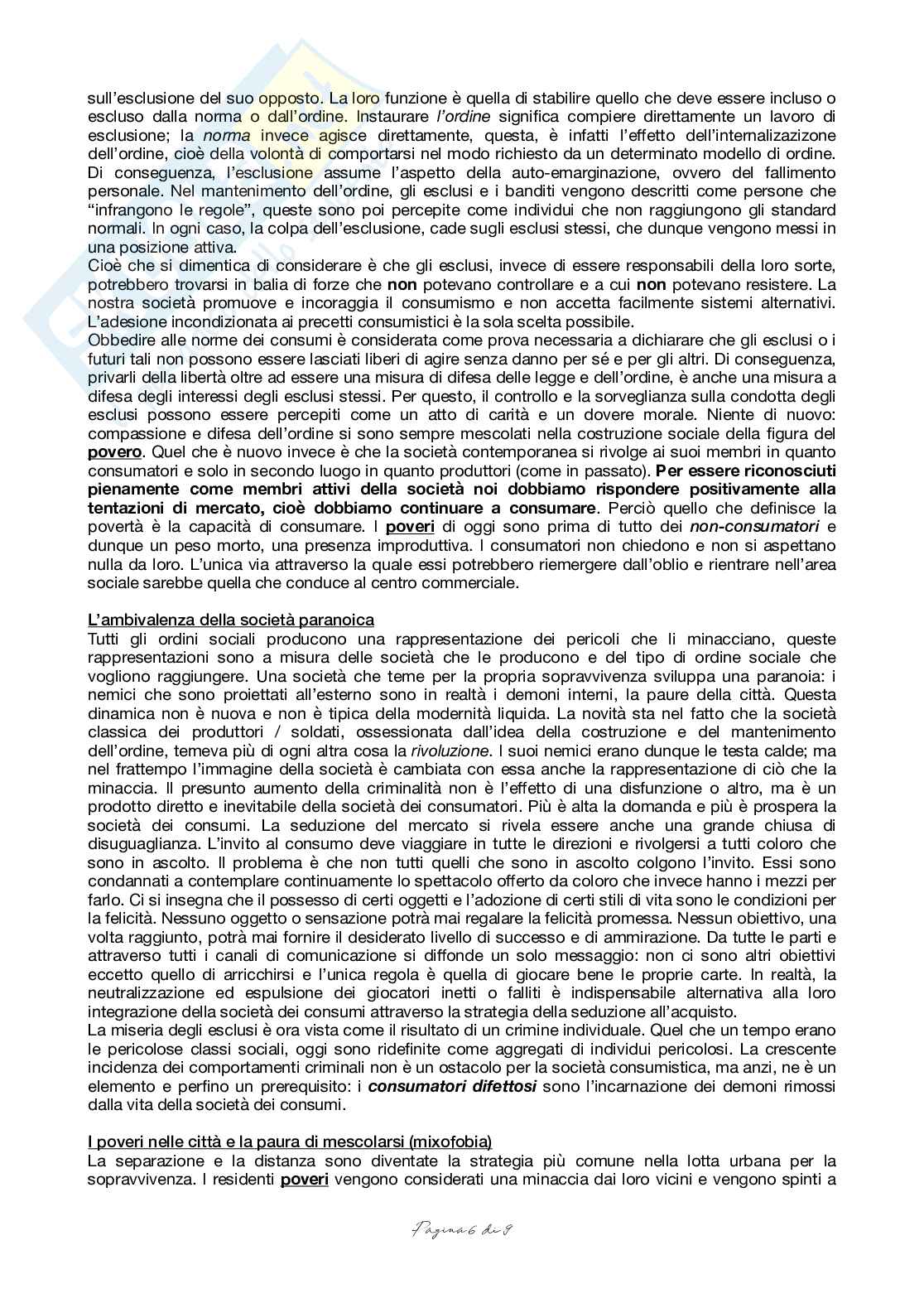 Riassunto esame Sociologia dei consumi, Prof. Gnasso Stefano, libro consigliato Homo Consumens, Bauman Pag. 6