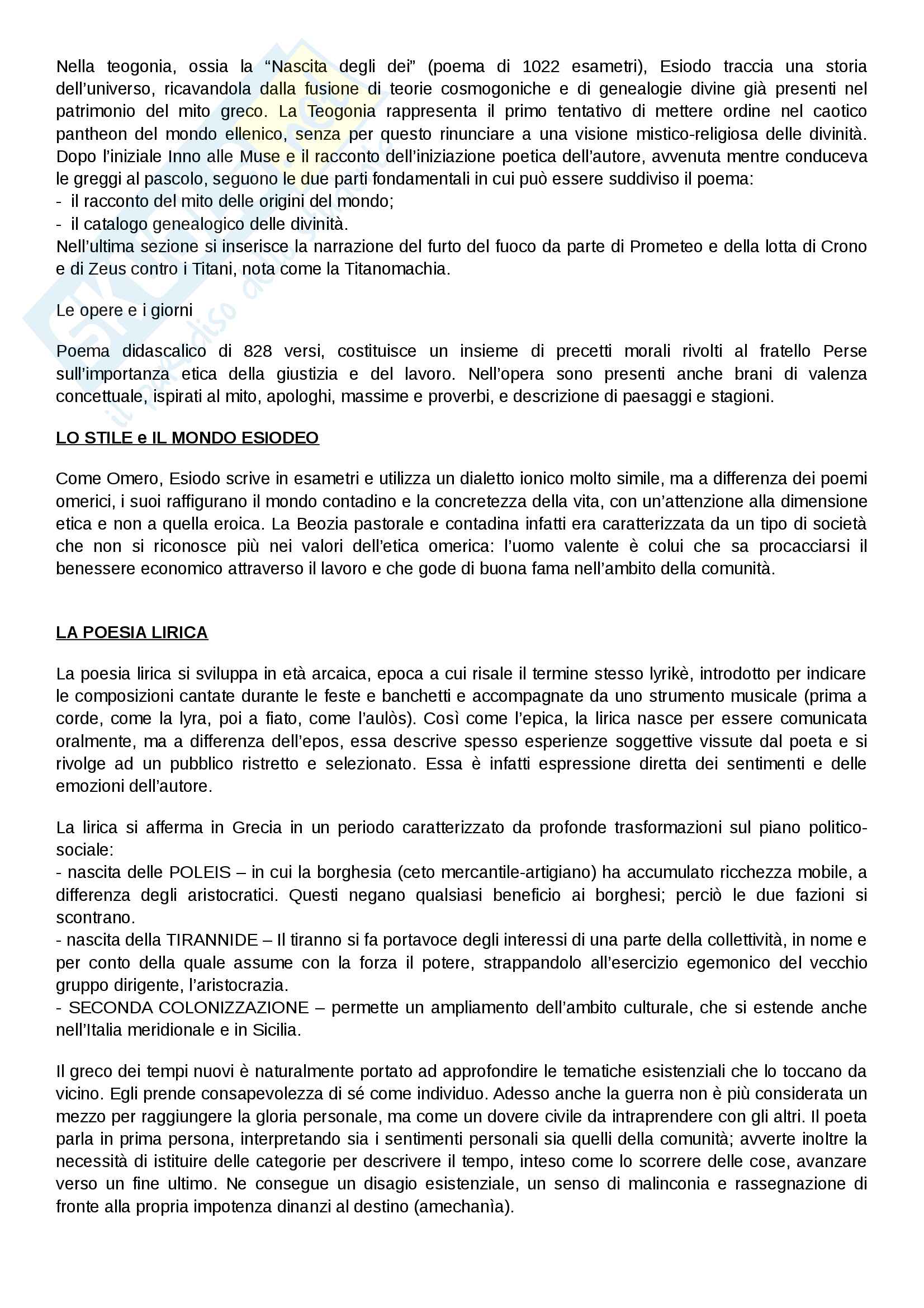 Riassunto esame letteratura greca, prof. Micalella, libro consigliato Storia e Testi della letteratura greca, autore M.Casertano, G. Nuzzo Pag. 6
