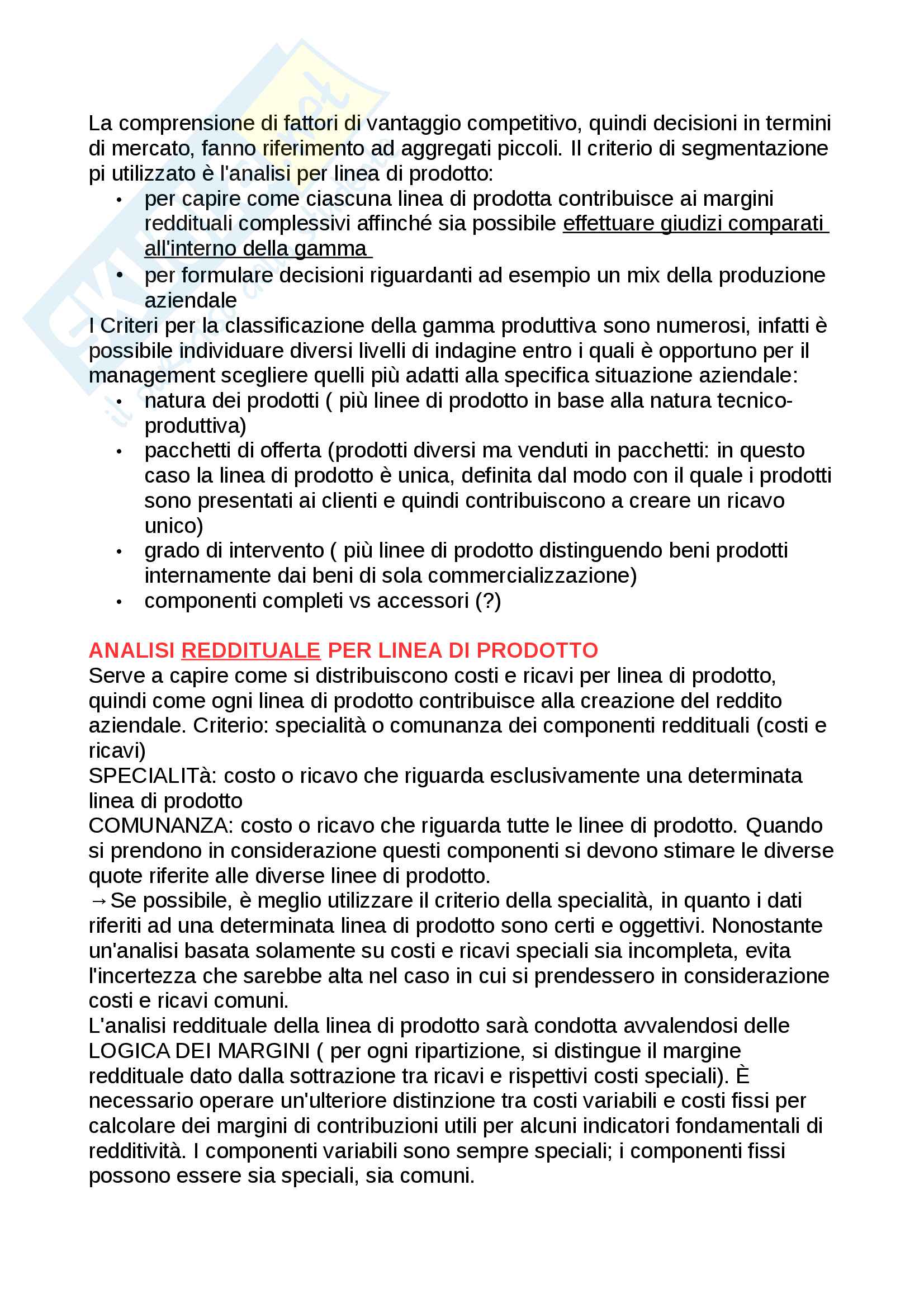 Costi e analisi dei costi Pag. 6