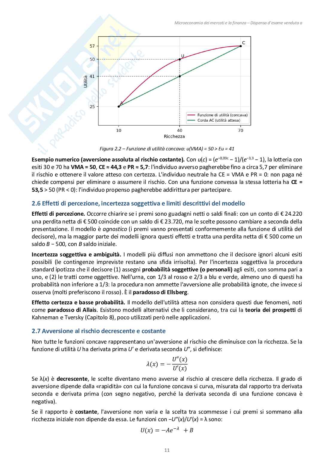 Appunti Microeconomia dei mercati e finanza - (Esoneri 1 e 2) Pag. 11