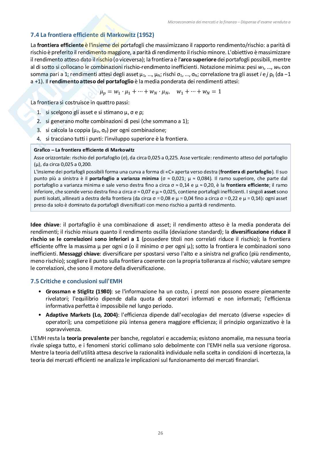 Appunti Microeconomia dei mercati e finanza - (Esoneri 1 e 2) Pag. 26