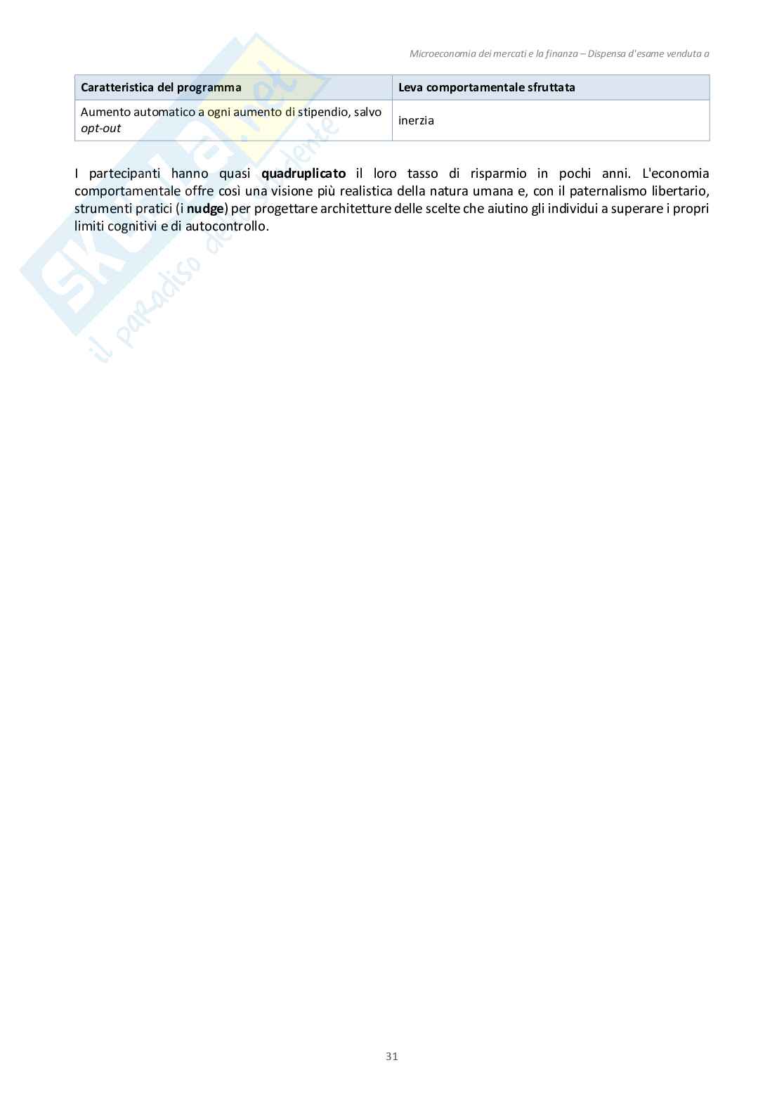 Appunti Microeconomia dei mercati e finanza - (Esoneri 1 e 2) Pag. 31