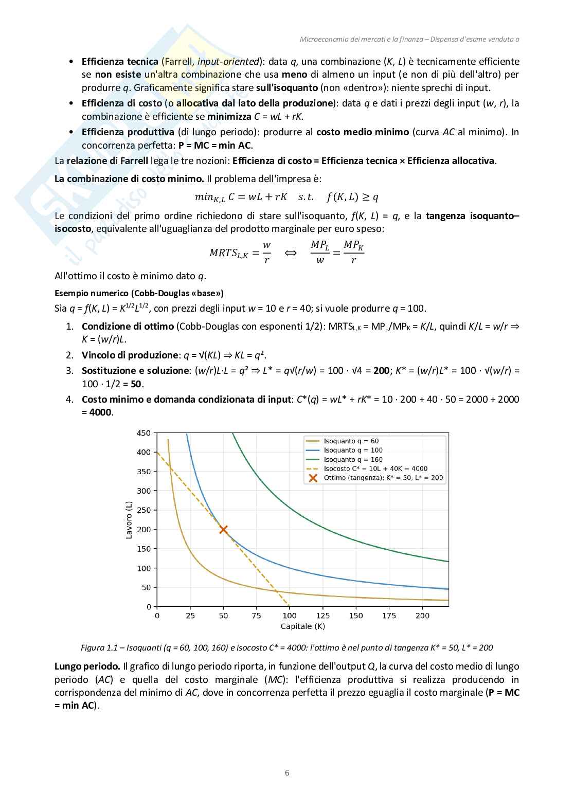 Appunti Microeconomia dei mercati e finanza - (Esoneri 1 e 2) Pag. 6