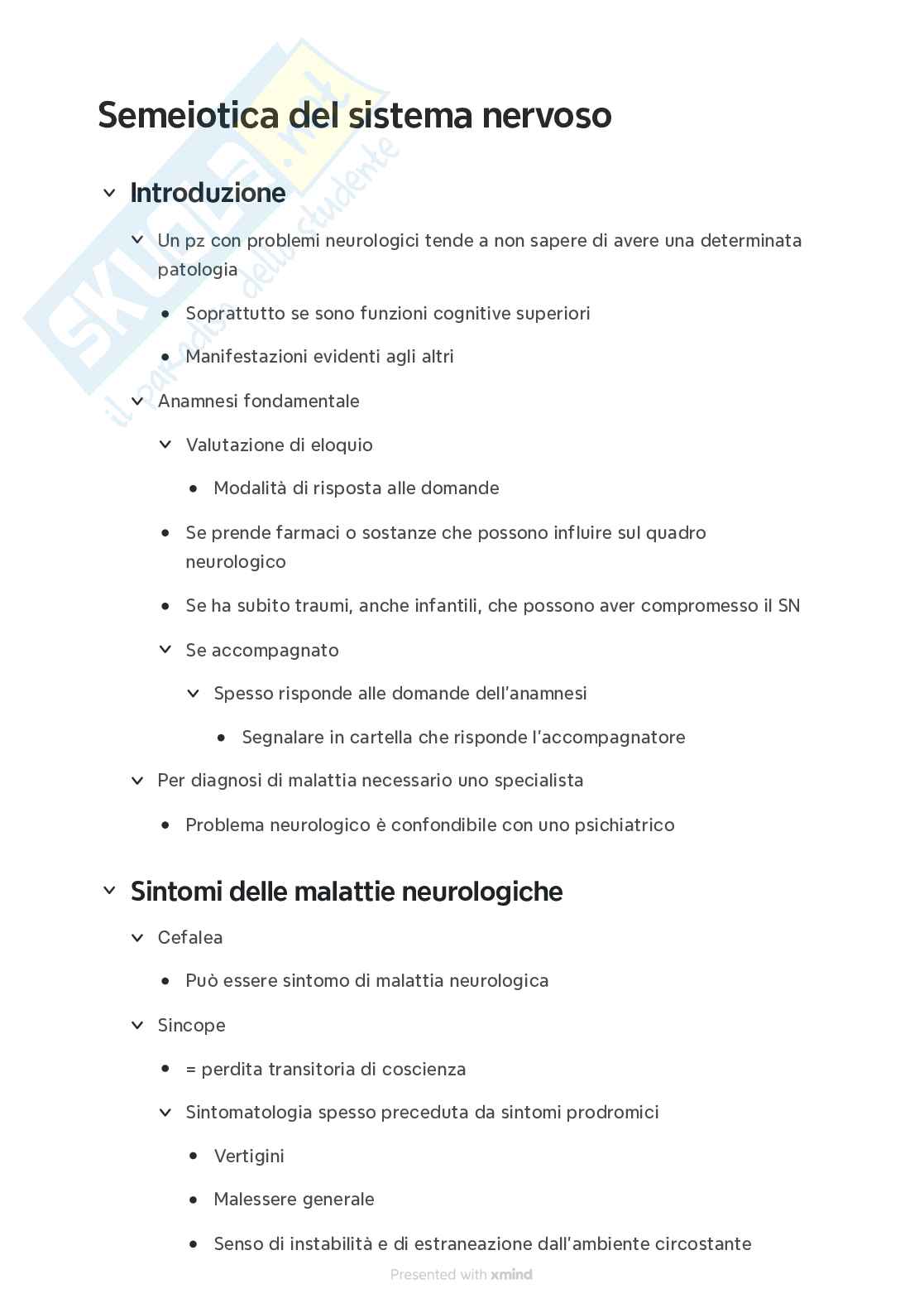 Semeiotica del sistema nervoso Pag. 1