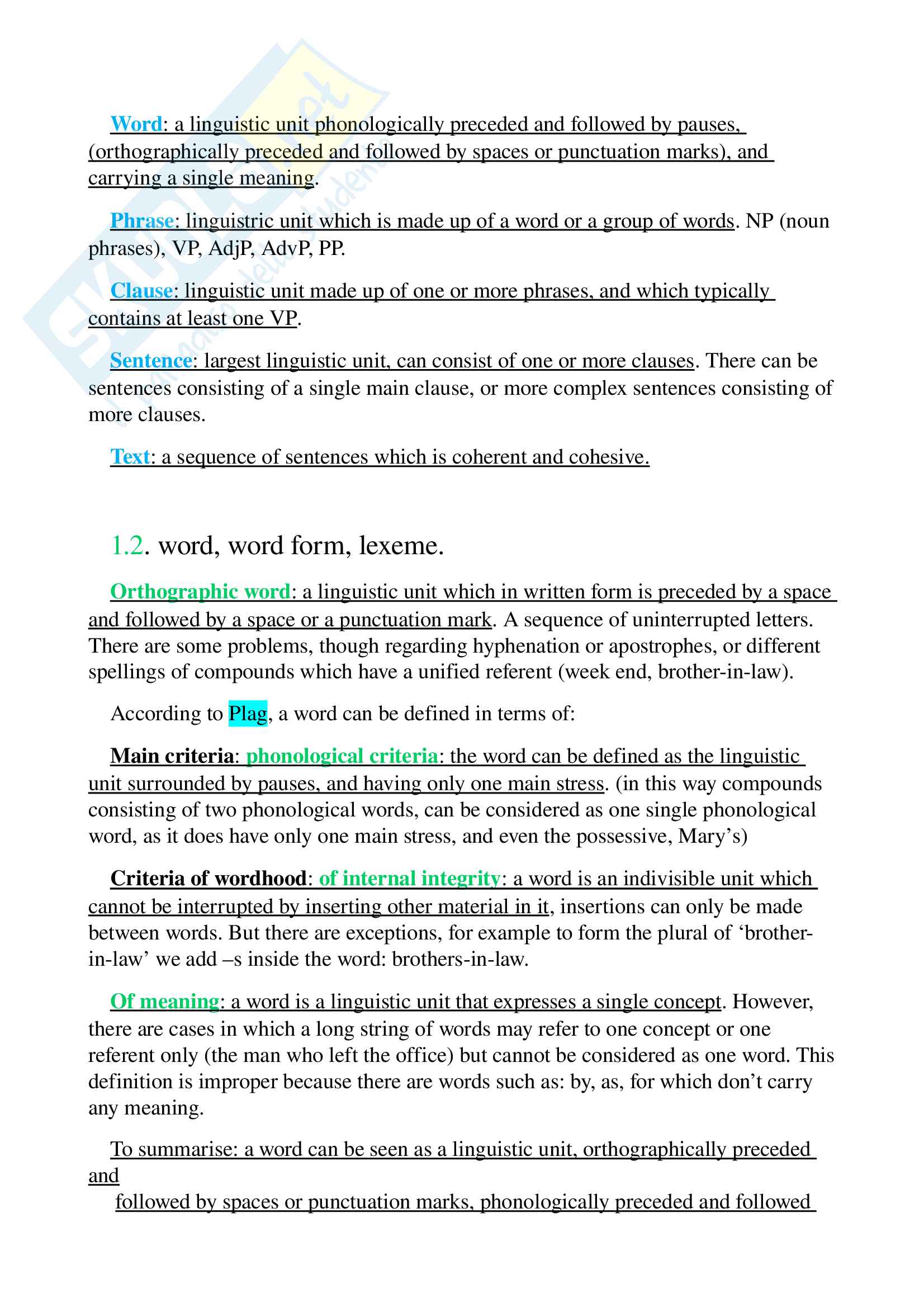 Lingua E Linguistica Inglese 1 20182019  Universit Di