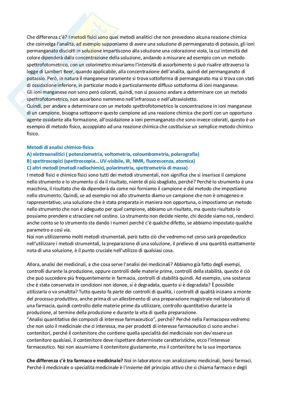 Analisi dei medicinali 1 - parte 1 di 5 Pag. 6