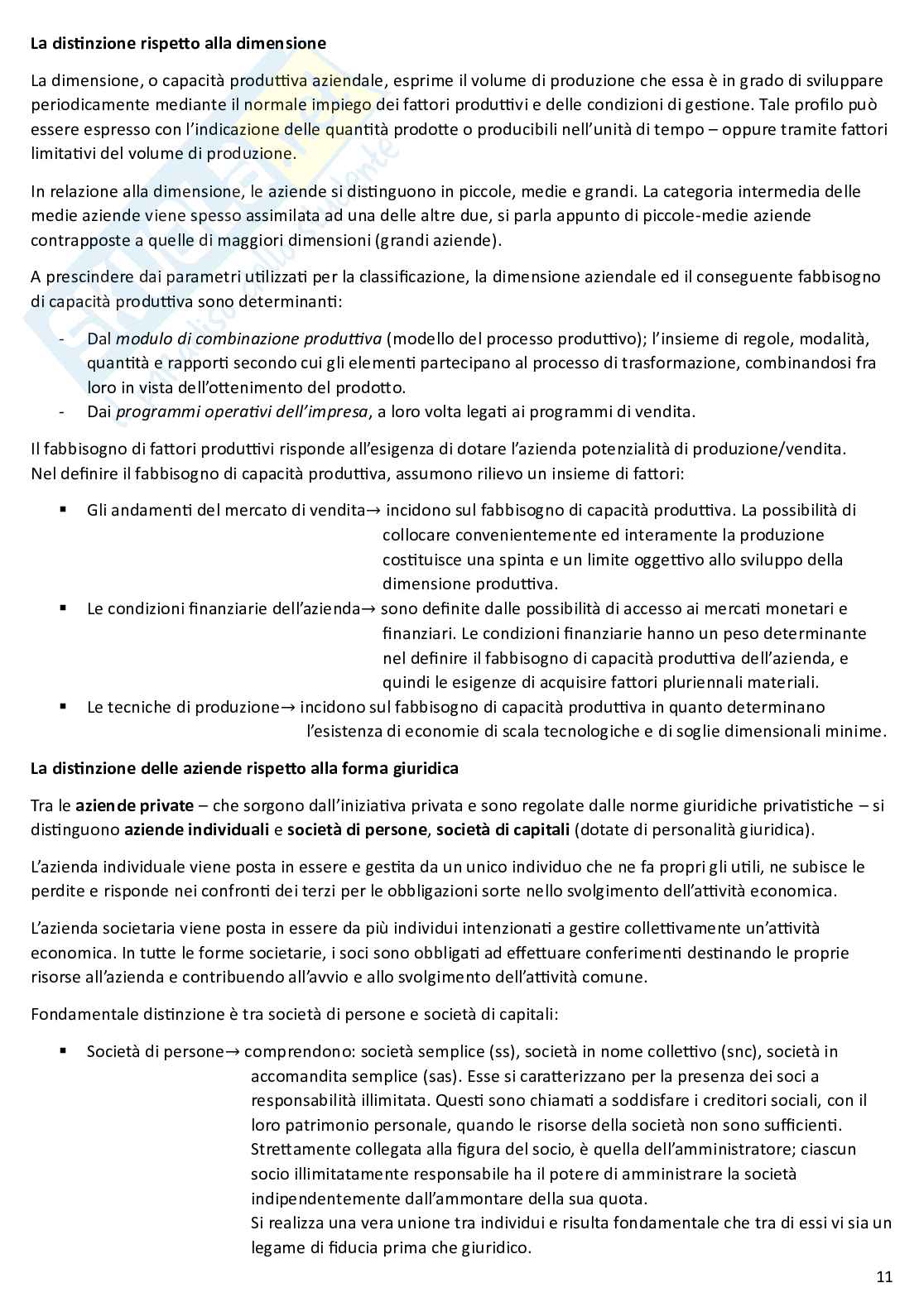Riassunto esame Economia aziendale I, Prof. Iacoviello Giuseppina, libro consigliato Introduzione all'economia aziendale, Luciano Marchi Pag. 11