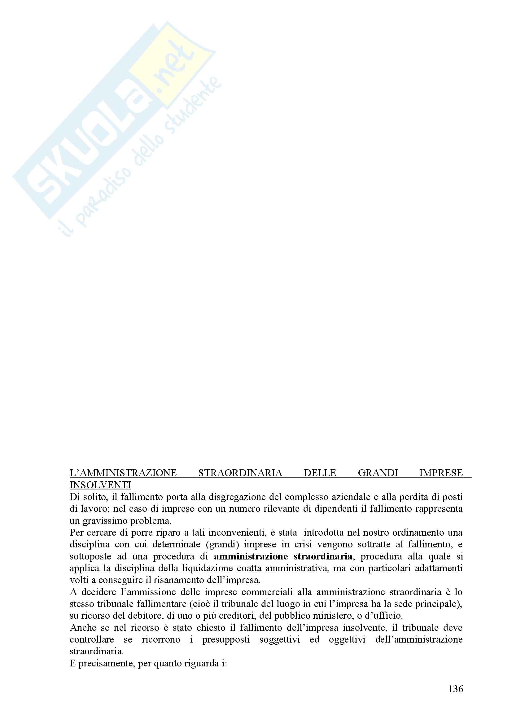 Riassunto esame Diritto Commerciale, prof. Libertini, libro consigliato Diritto Commerciale, Auletta, Salanitro Pag. 136