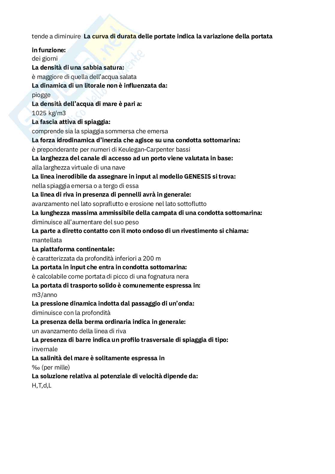 Costruzioni marittime – Domande fuori paniere risposte chiuse (ordine alfabetico) – A.A. 2025/2026  Pag. 6
