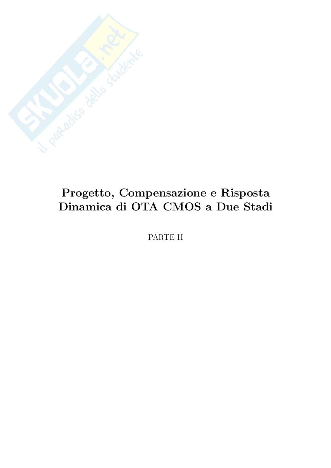   Progetto, compensazione e risposta dinamica di OTA CMOS a due stadi - Parte 2 Pag. 1