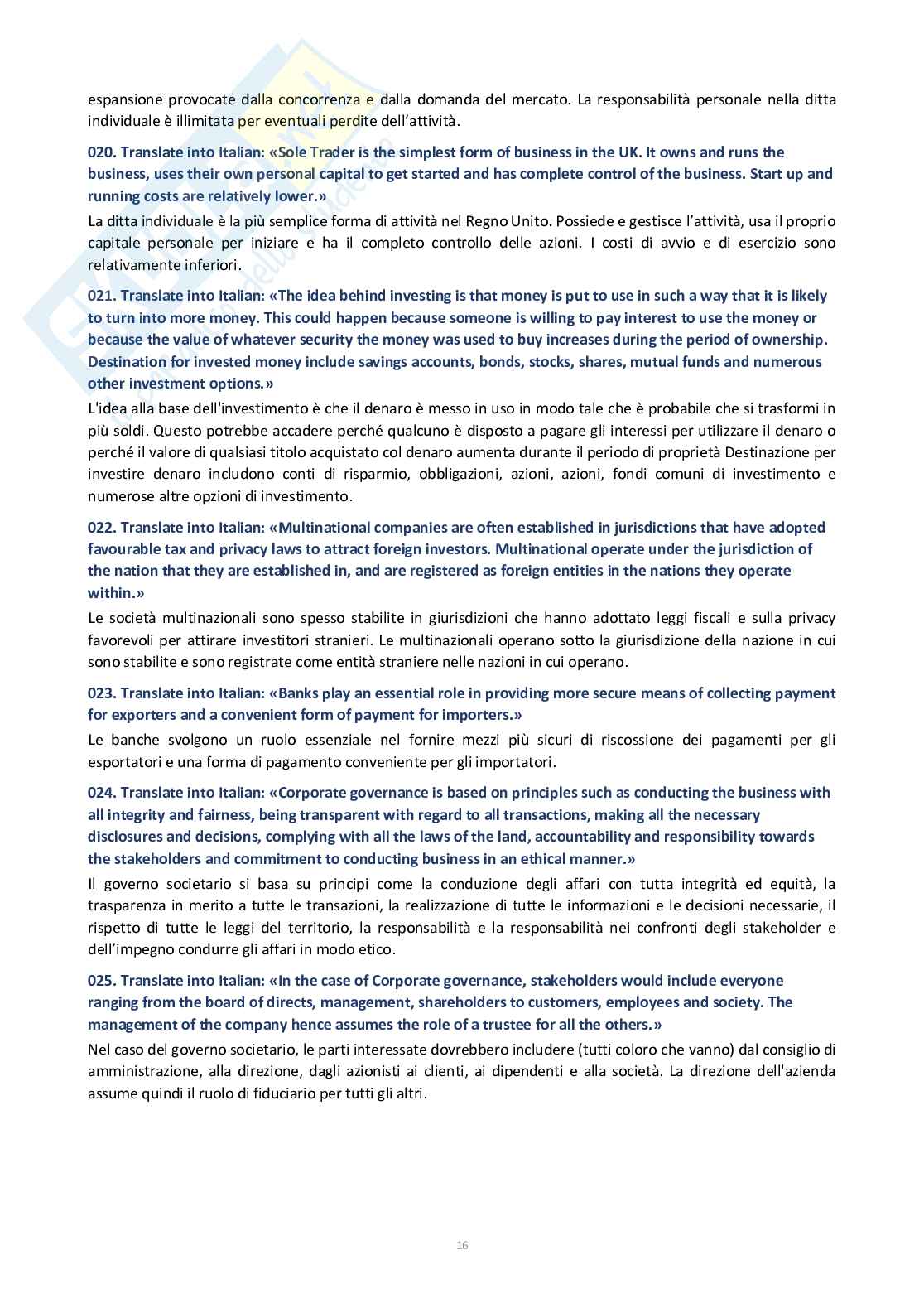 Lingua inglese Pag. 16