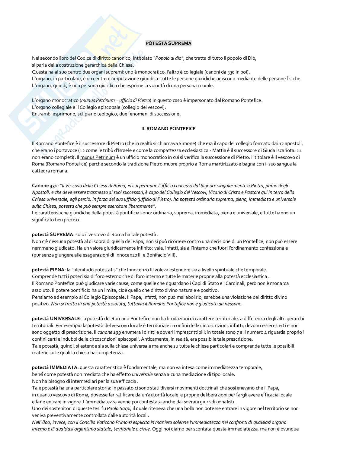 Appunti corso di Diritto canonico  Pag. 21
