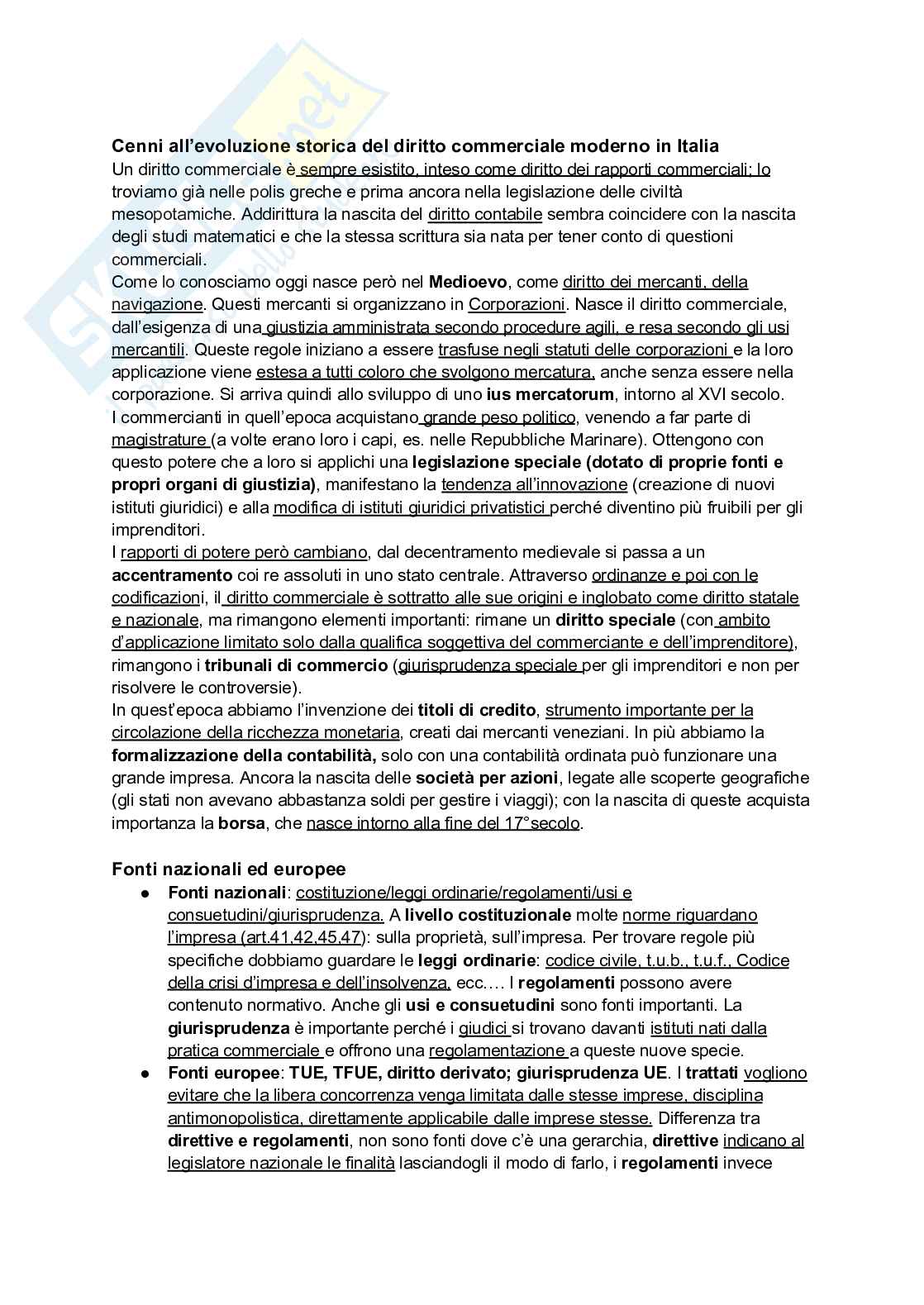 Riassunto esame Diritto commerciale, Prof. Guccione Alessandro Valerio, libro consigliato Diritto commerciale, Campobasso Pag. 2