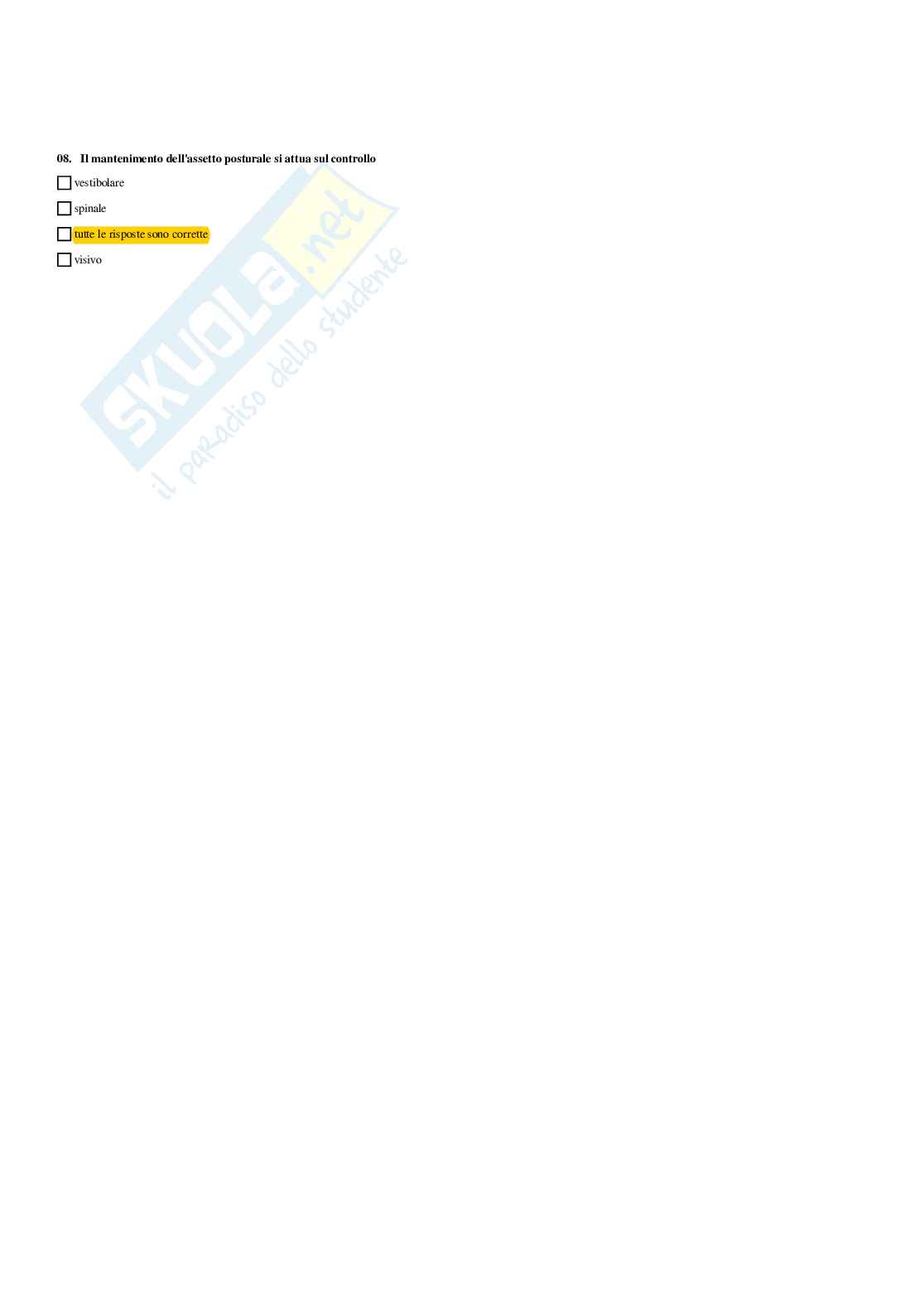 Paniere Fisiologia (2026) - Risposte multiple corrette Pag. 41