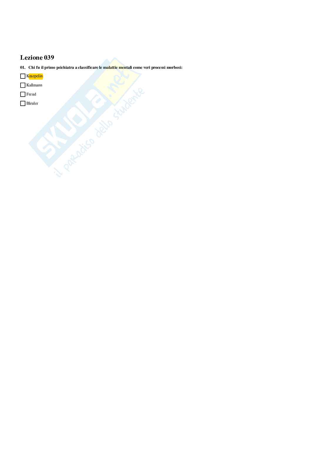 Paniere Fisiologia (2026) - Risposte multiple corrette Pag. 61
