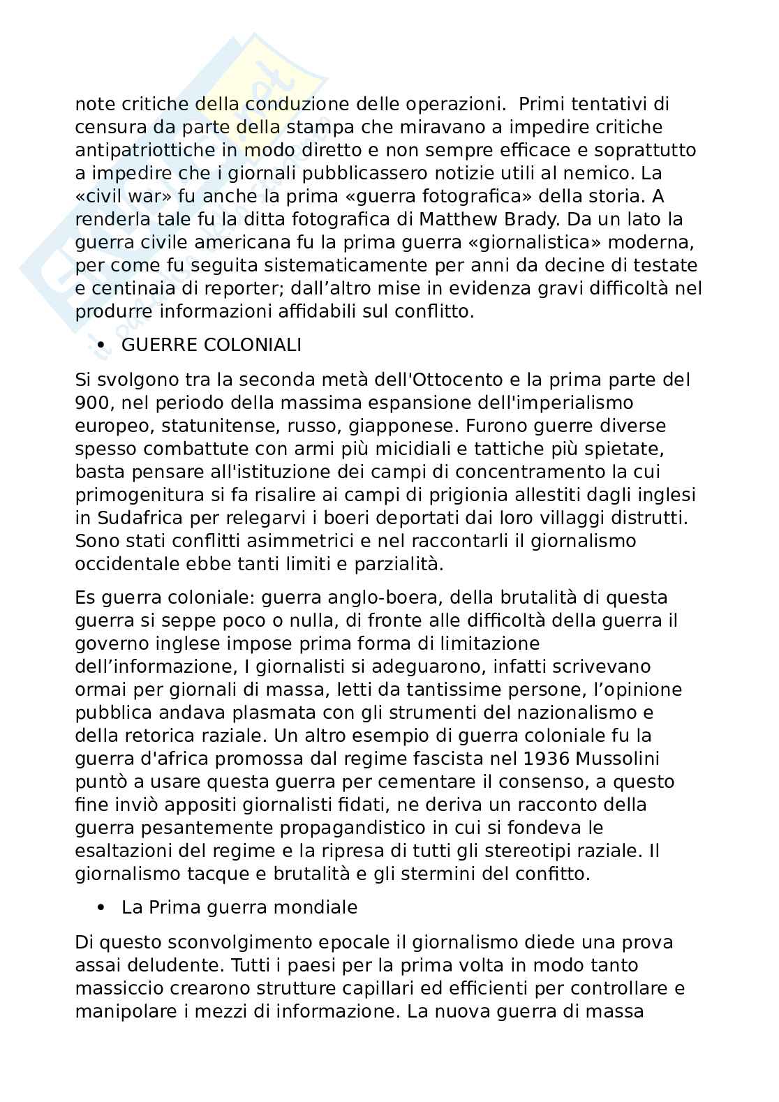 Riassunto esame Storia sociale della comunicazione, prof. Galimi, libro consigliato: Specchi di guerra, Bergamini Pag. 6