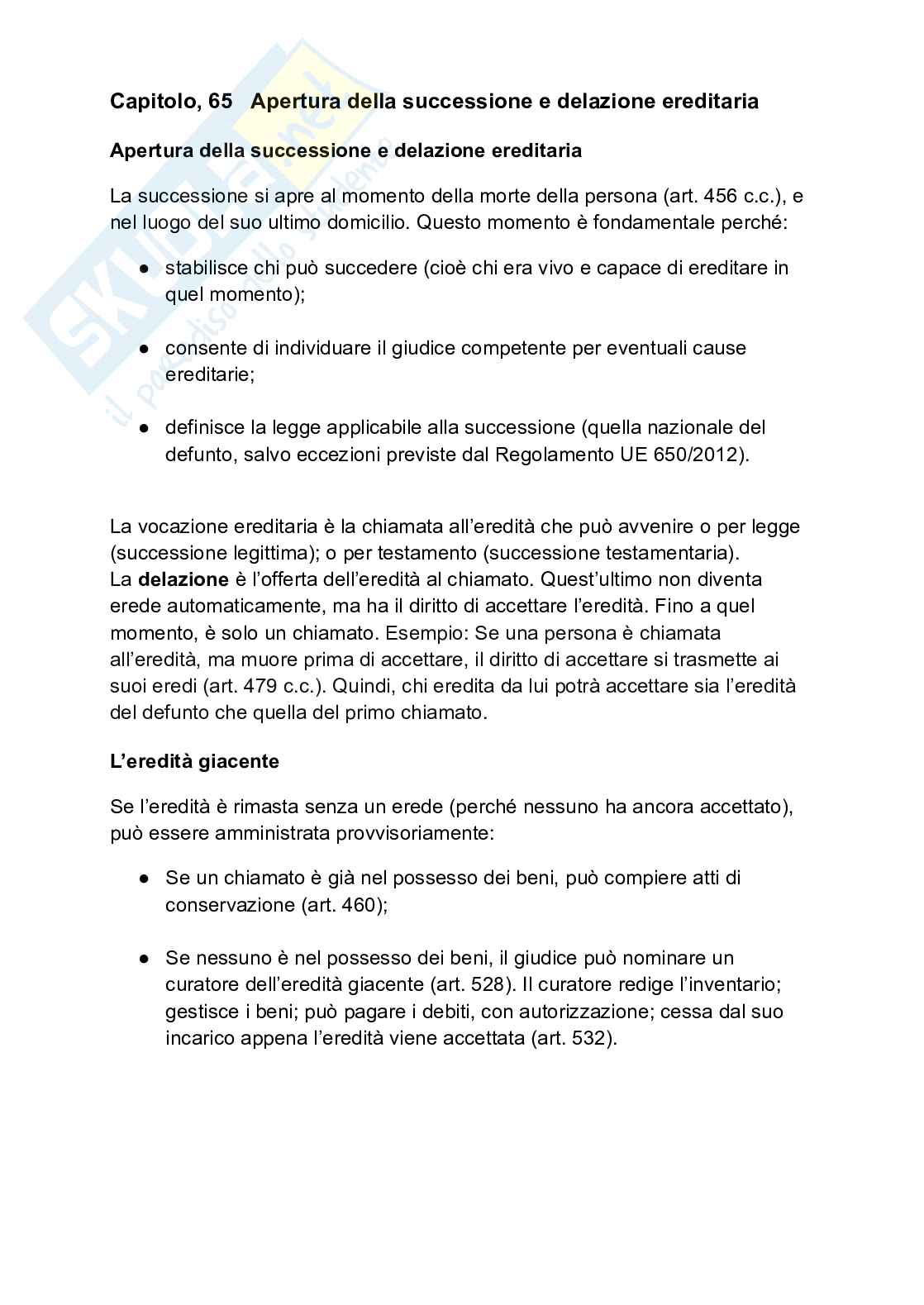 Diritto privato - le successioni  Pag. 6