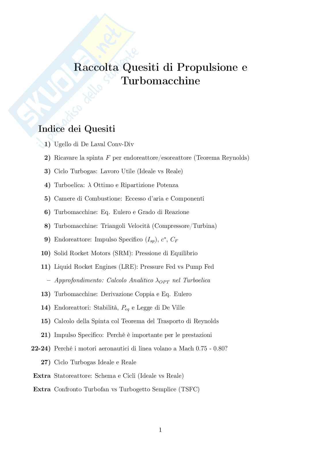 Domande e risposte esame di Propulsione aerospaziale Pag. 1