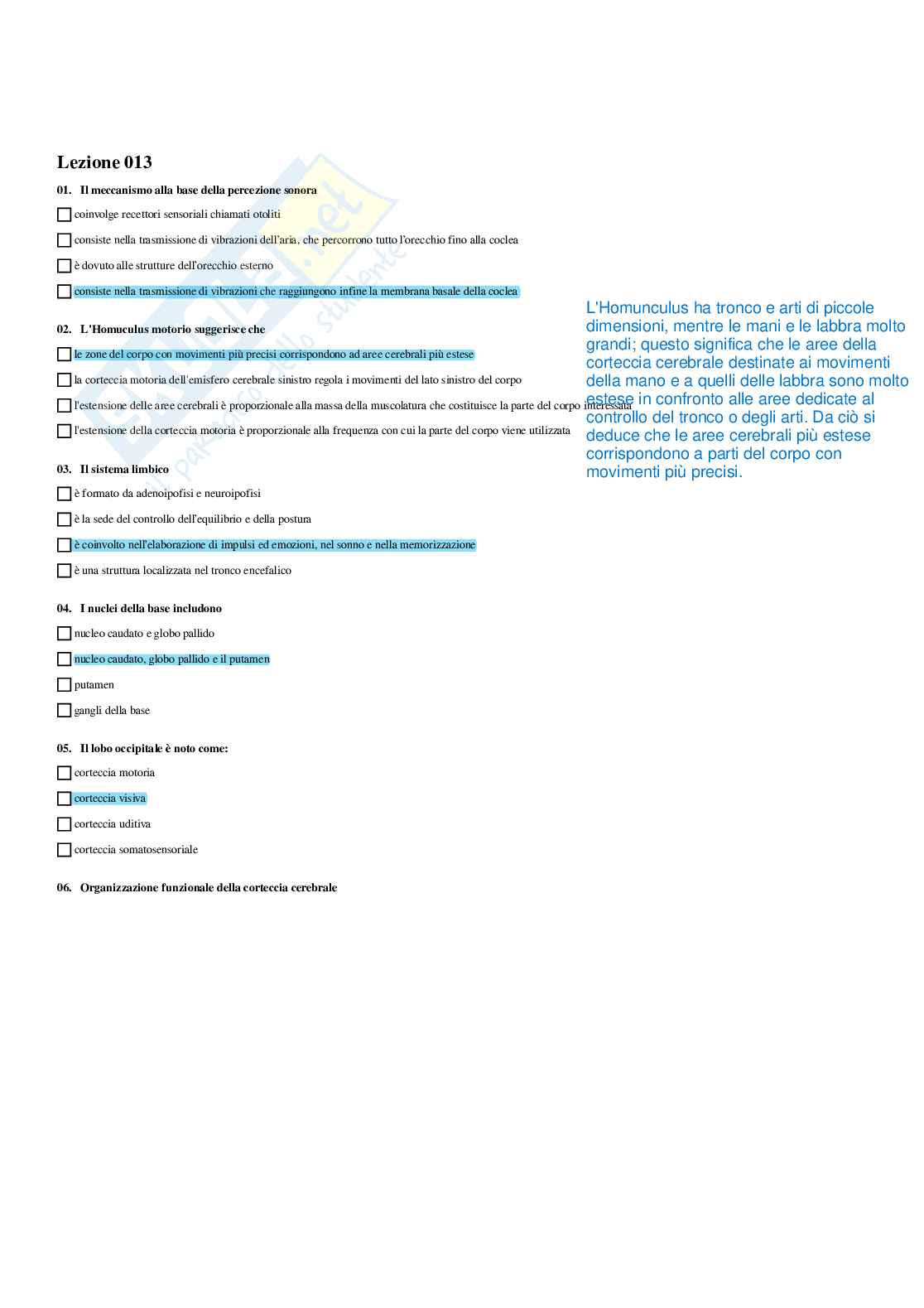 Paniere Fisiologia  - Risposte multiple - aggiornato (2026) Pag. 46