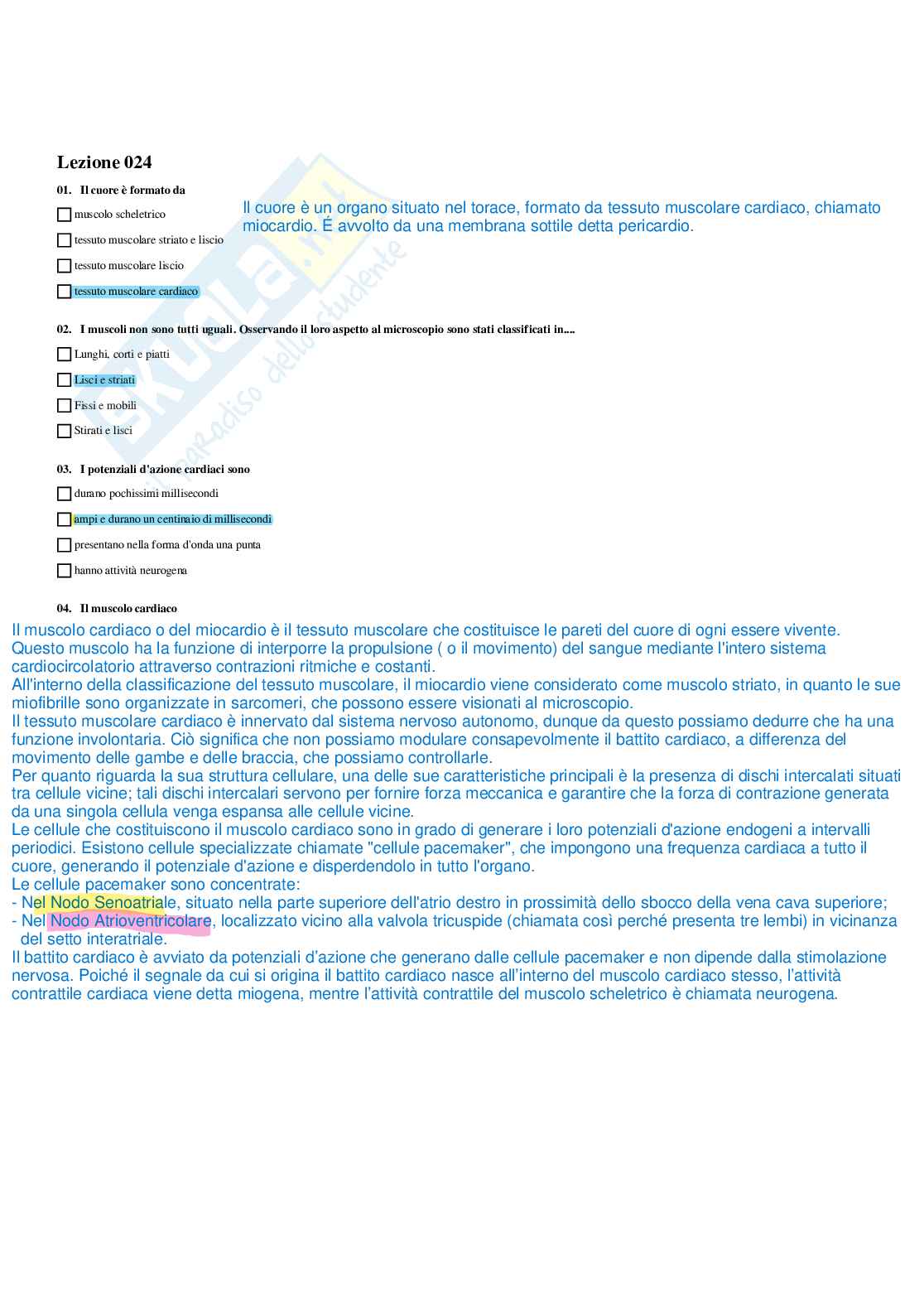 Paniere Fisiologia  - Risposte multiple - aggiornato (2026) Pag. 61