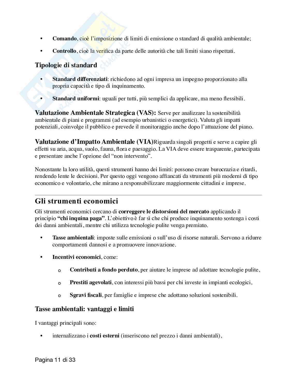 Economia dell'ambiente e del territorio Pag. 11
