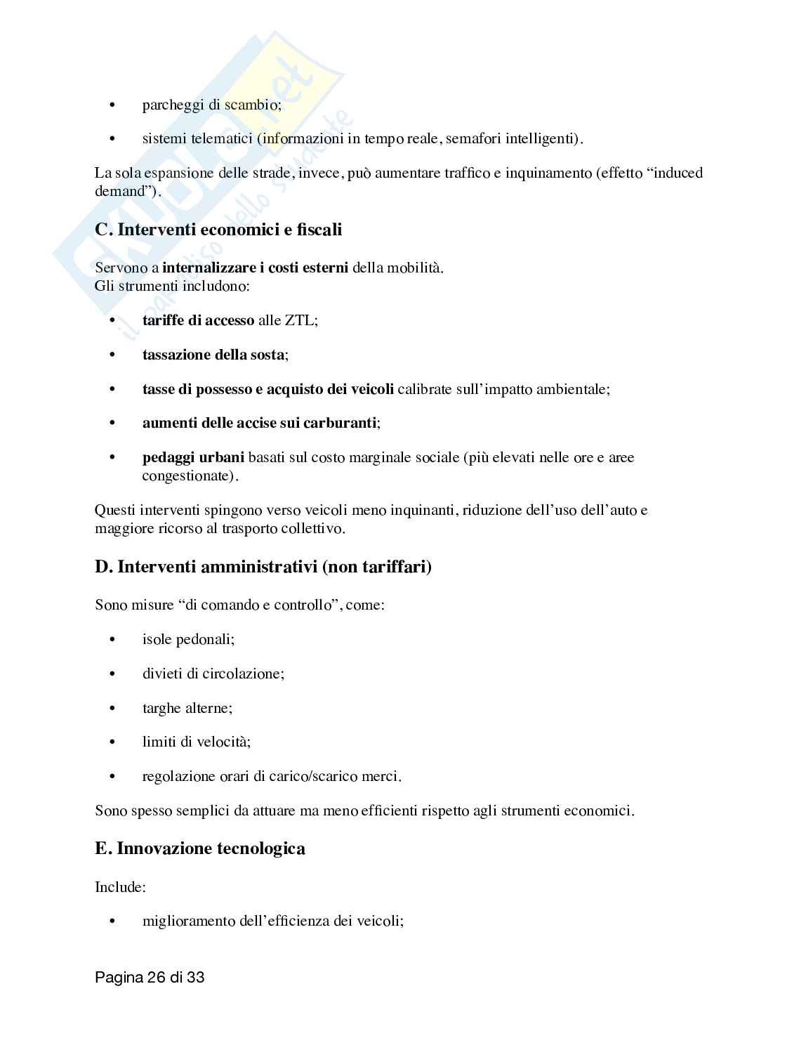 Economia dell'ambiente e del territorio Pag. 26
