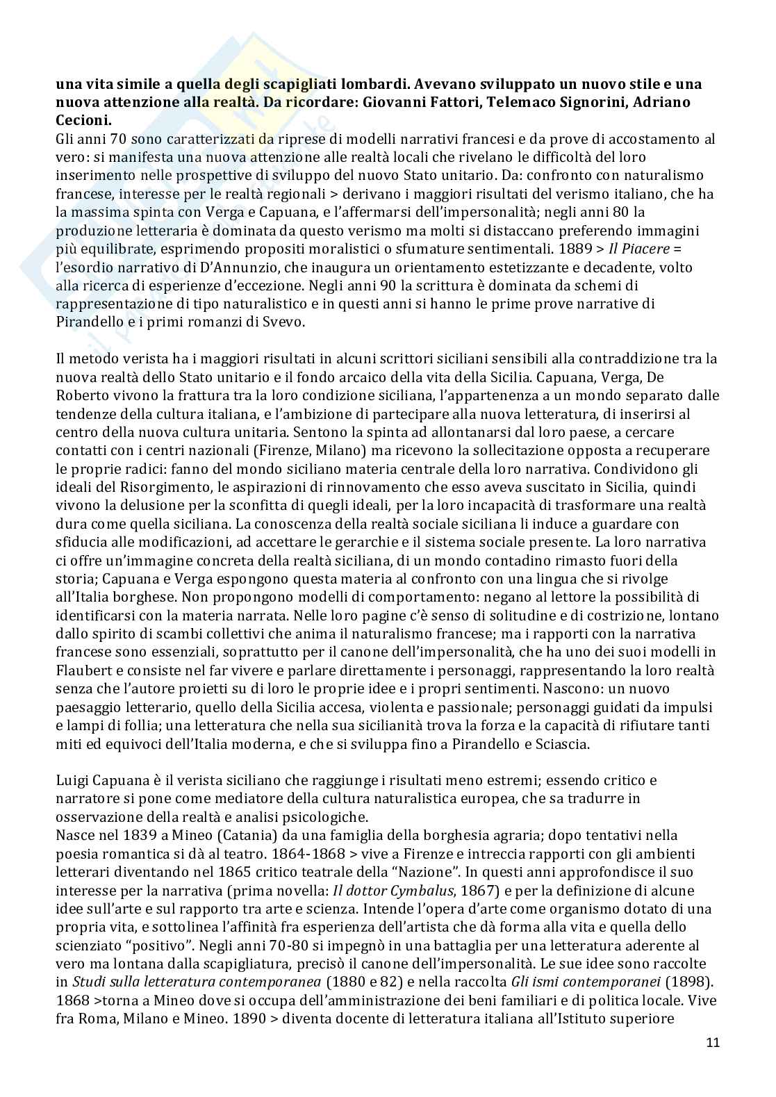 Riassunto esame letteratura italiana, prof. Del Ben, libro consigliato Profilo storico della letteratura italiana, Ferroni Pag. 11