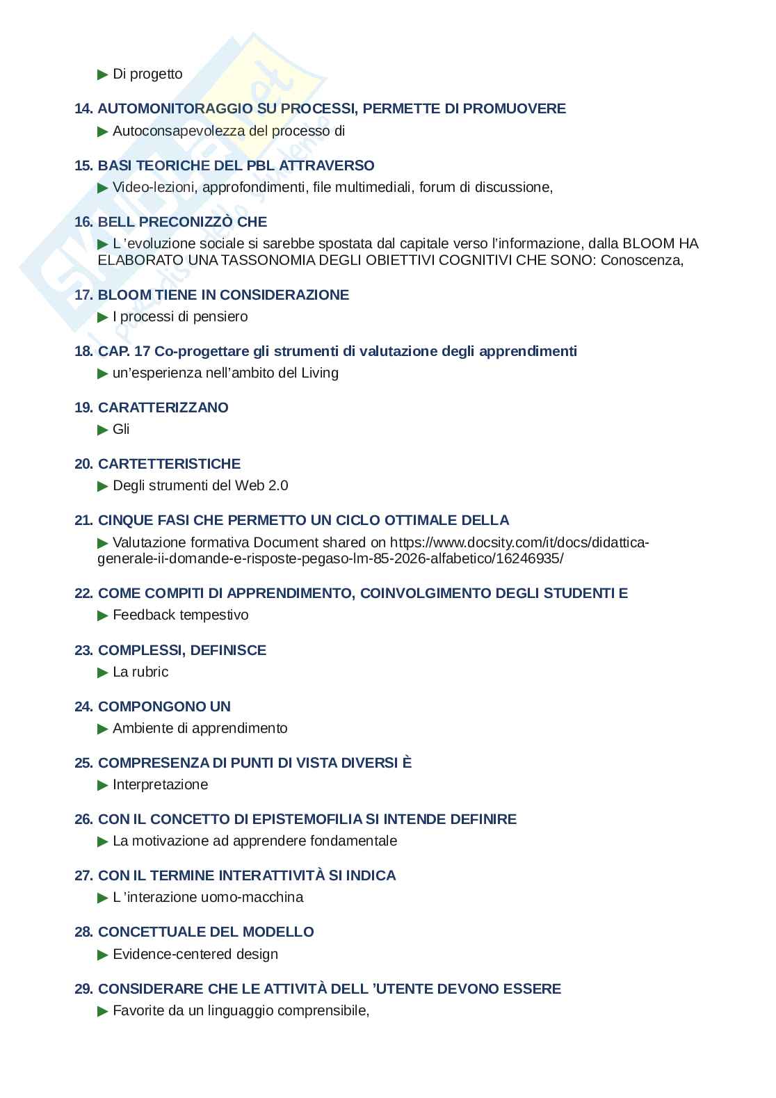 Domande e risposte Didattica generale, ordine alfabetico 2025 Pag. 2