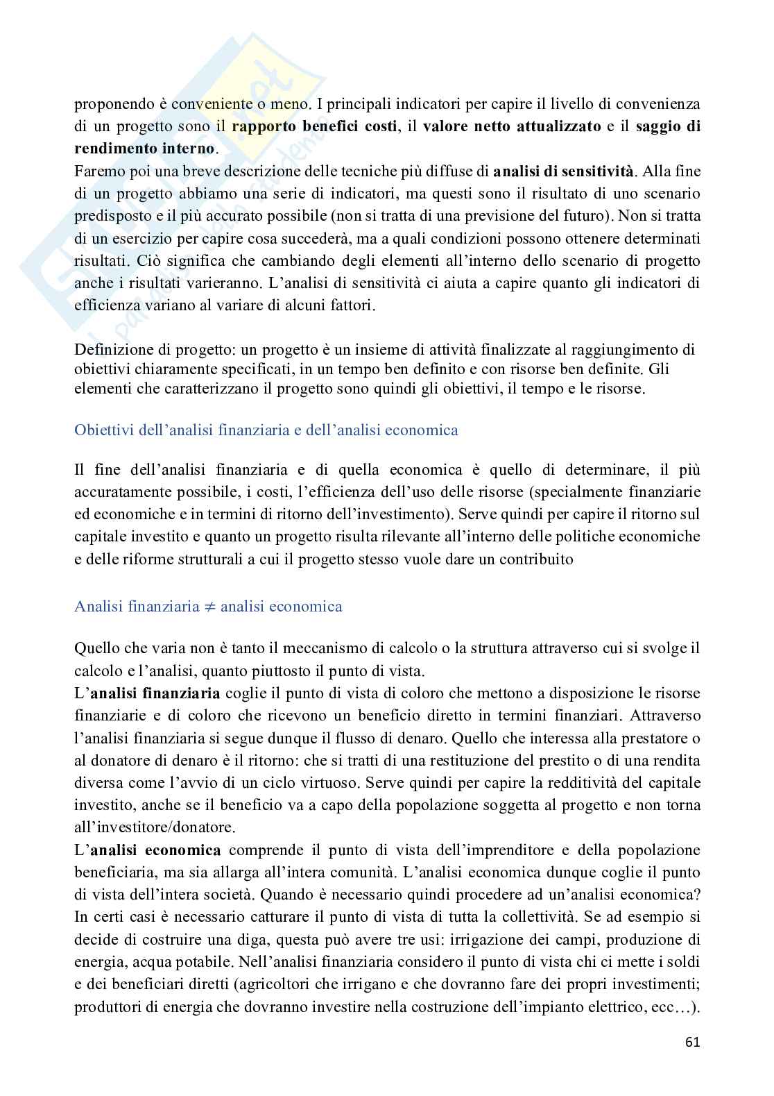 Appunti Laboratorio di cooperazione internazionale e tra sistemi territoriali Pag. 61
