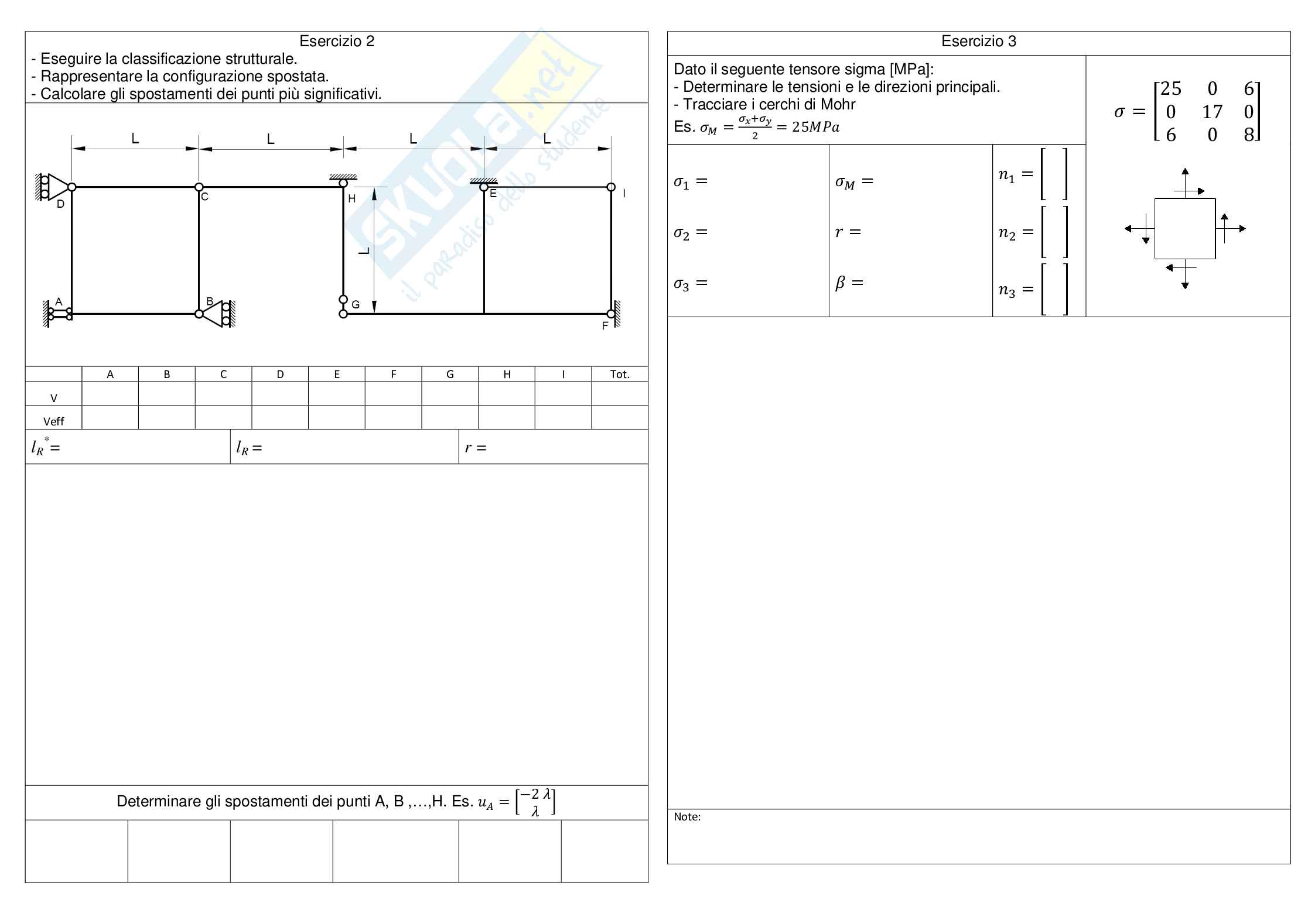 Prima prova esame e soluzioni di Scienza delle costruzioni Pag. 6