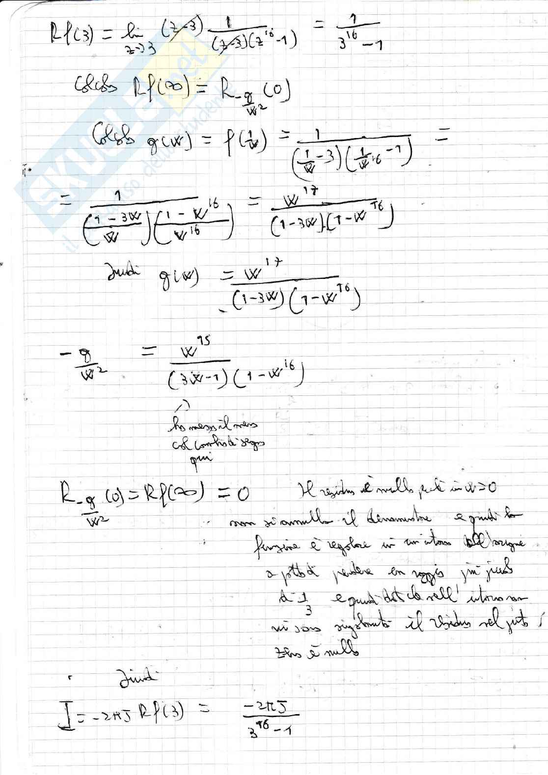 Metodi matematici per l'ingegneria, appunti del corso - Quaderno 3  Pag. 6