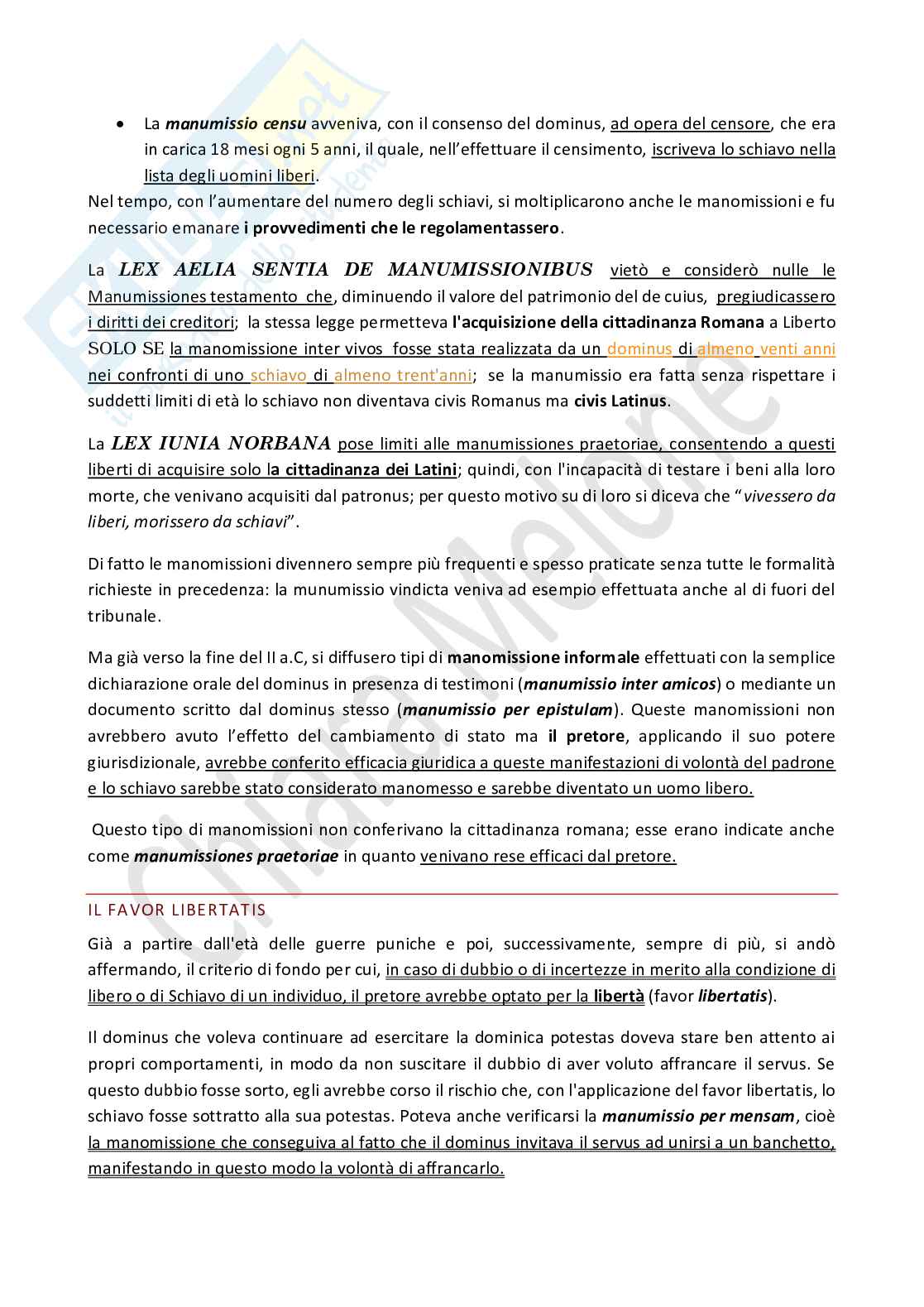 Riassunto esame Storia del diritto romano, Prof. Amabile Mariateresa, libro consigliato Elementi di storia e istituzioni di diritto romano, Lucrezi, Fasolino, Greco, Amabile Pag. 86