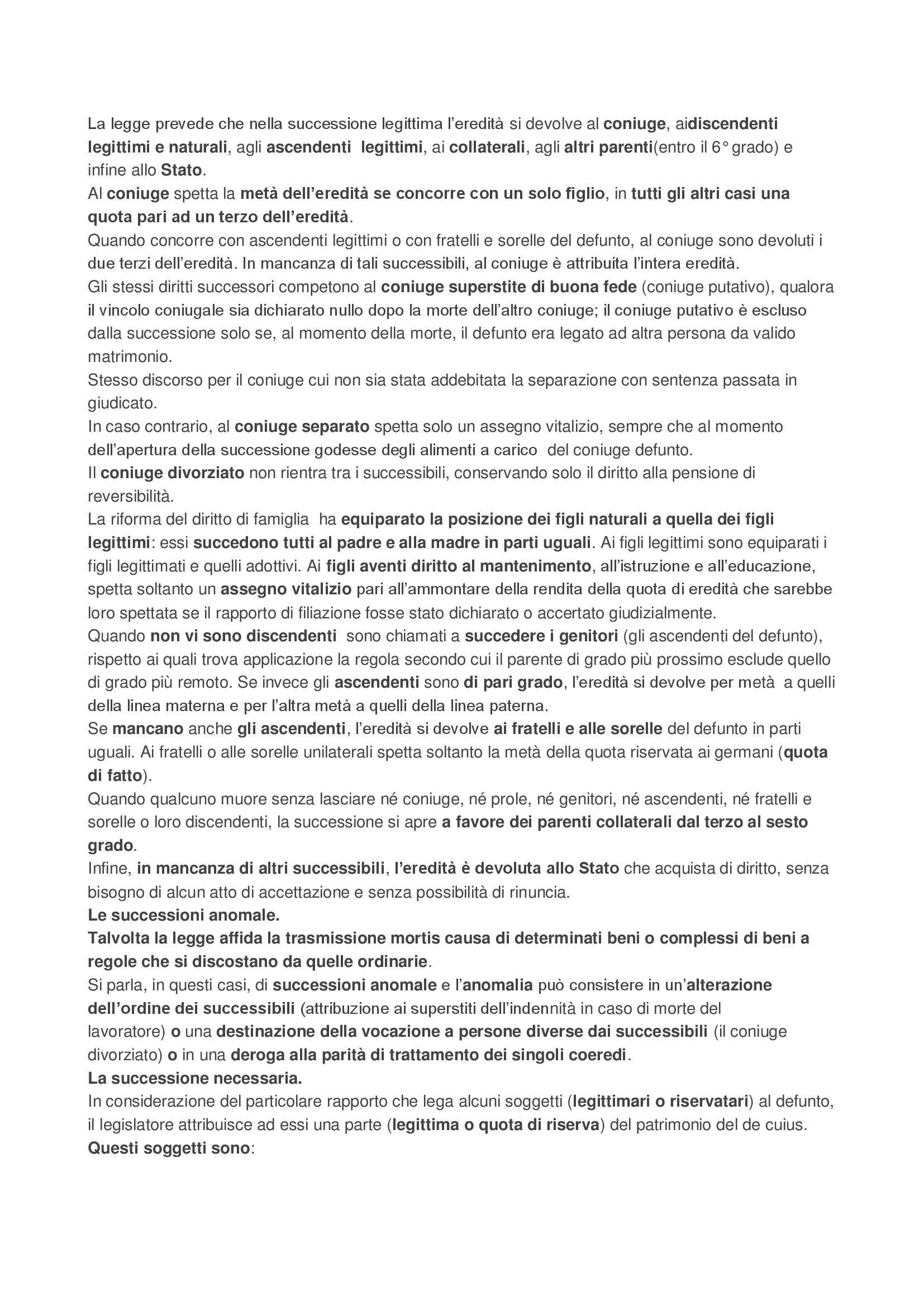 Riassunto esame Diritto Privato, prof. Ferro Pag. 116