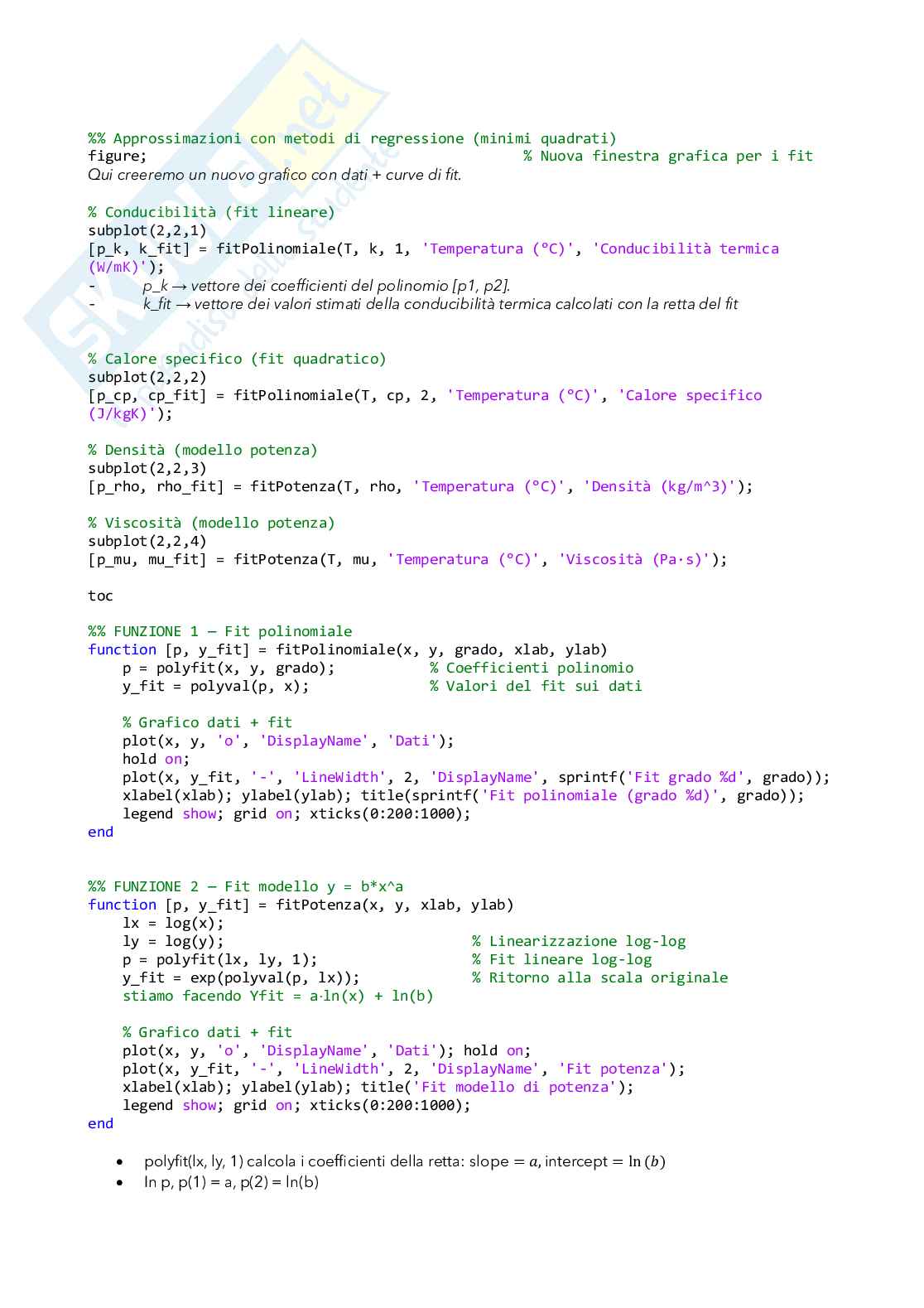 Esercitazioni Matlab - esame di Metodi numerici per l'ingegneria navale Pag. 2