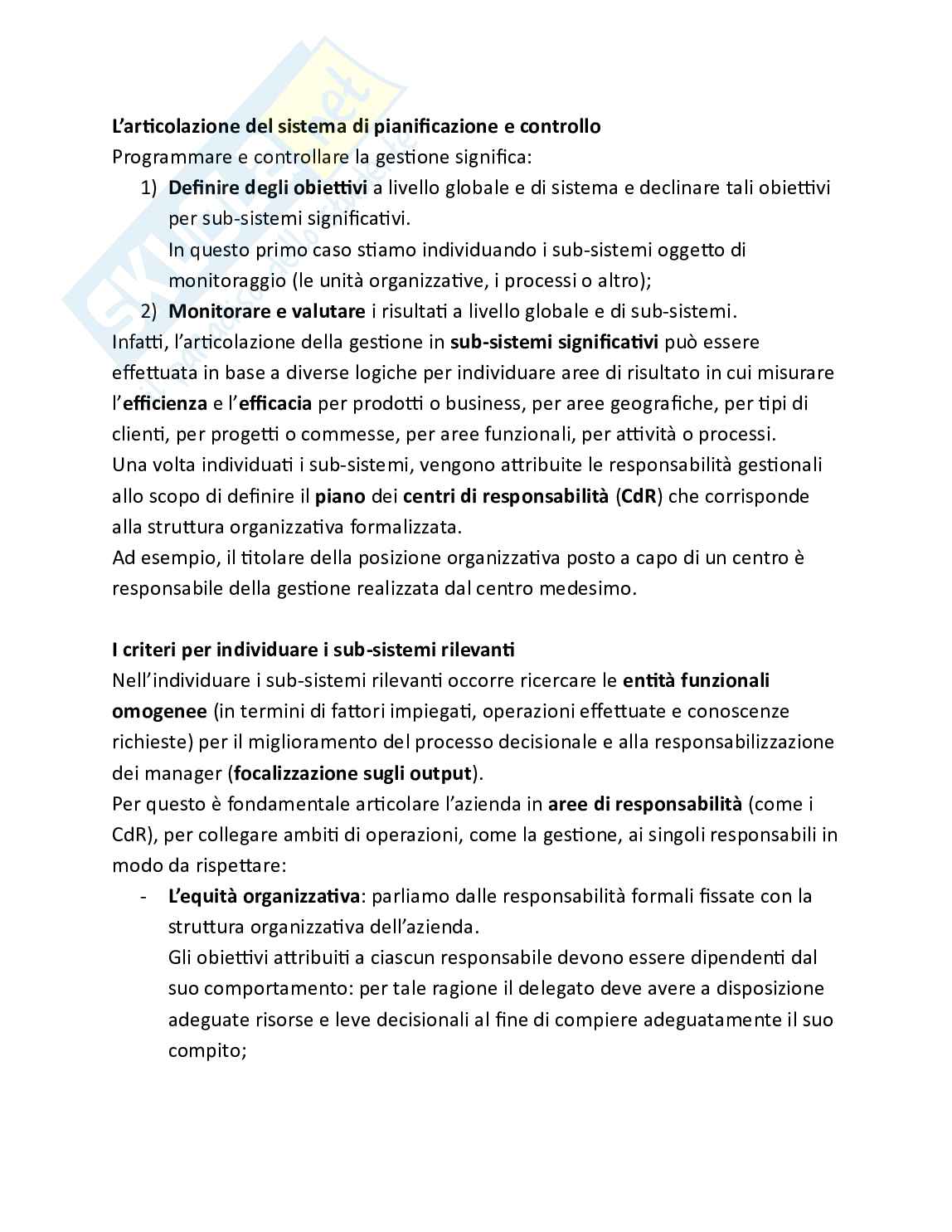 Programmazione e controllo delle imprese turistiche - Teoria, parte 1 - I sistemi manageriali della pianificazione e del controllo Pag. 21