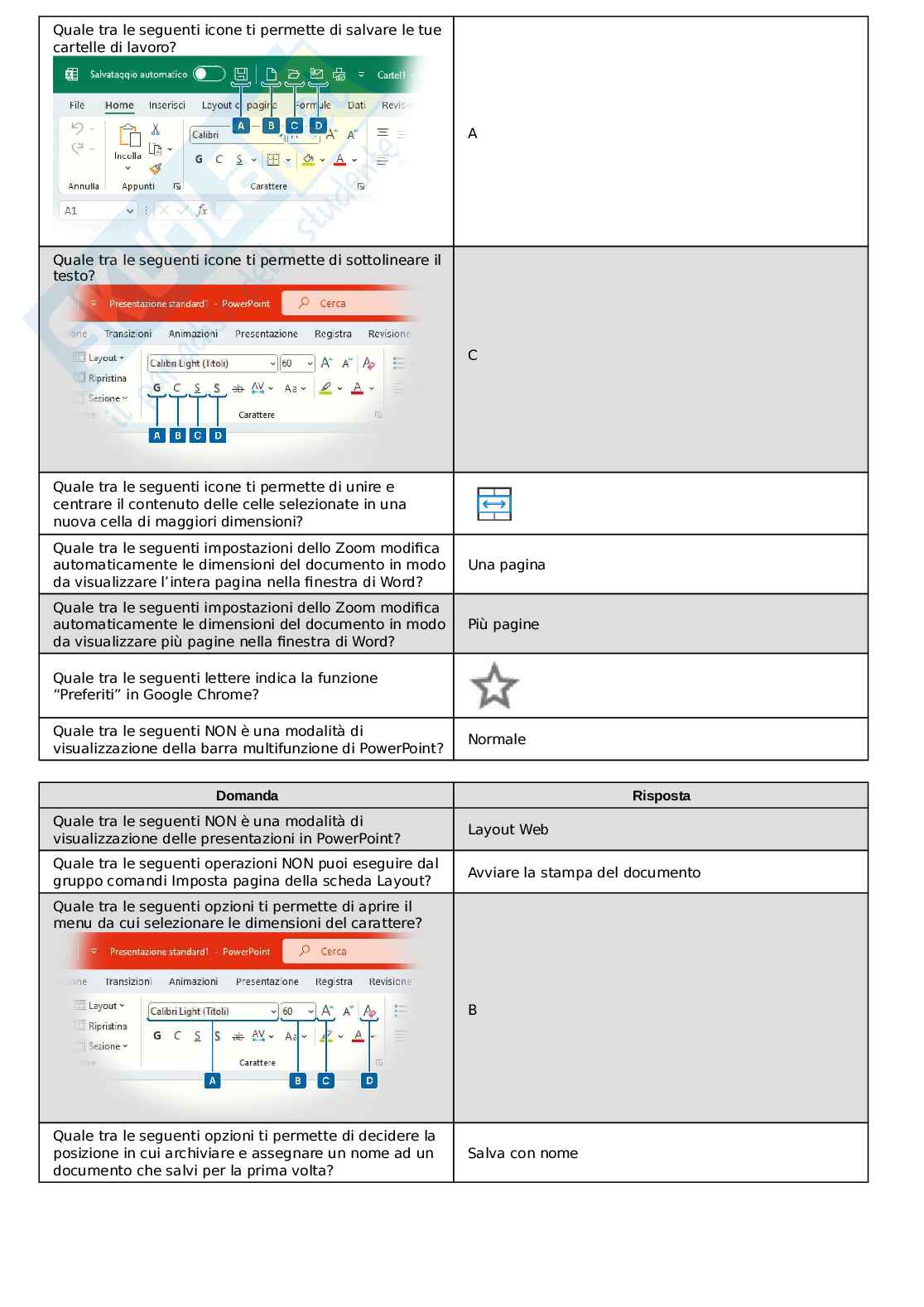 Eipass 7 moduli (aggiornamento 6.0) ultima versione con tutte le risposte in ordine alfabetico. Aggiornatissimo e completo Pag. 66