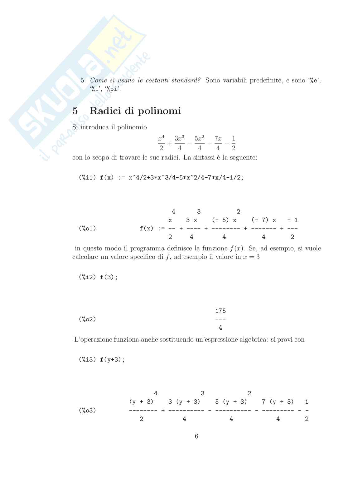Introduzione a Maxima Pag. 6
