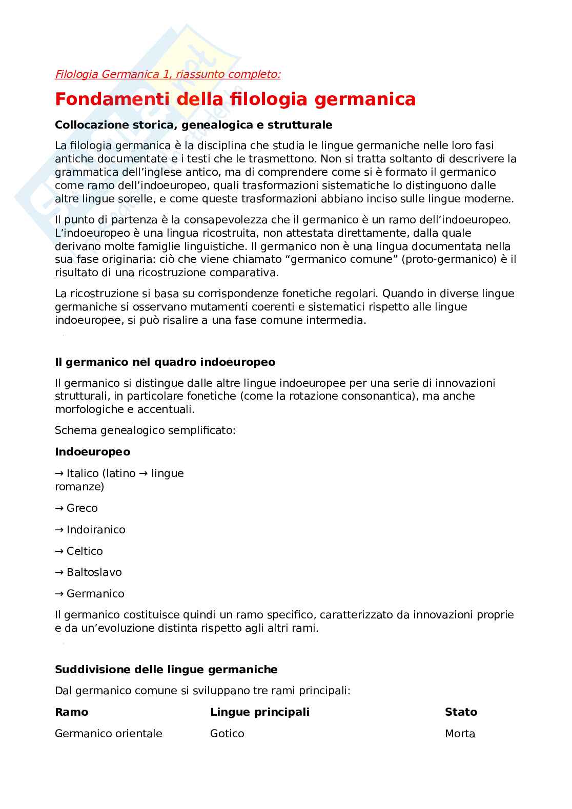 Filologia germanica  Pag. 1