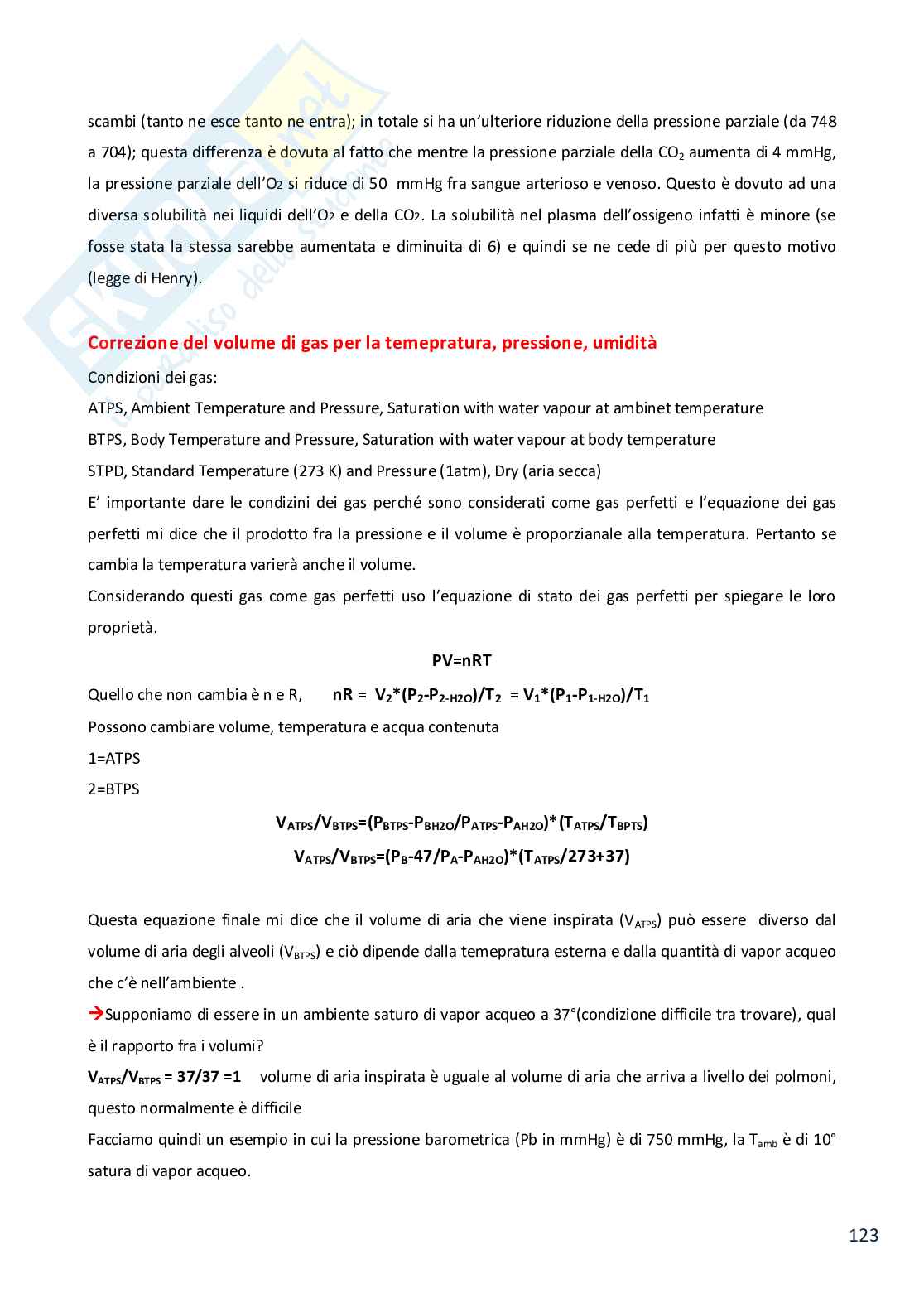 Chimica apparato respiratorio - Appunti Pag. 1