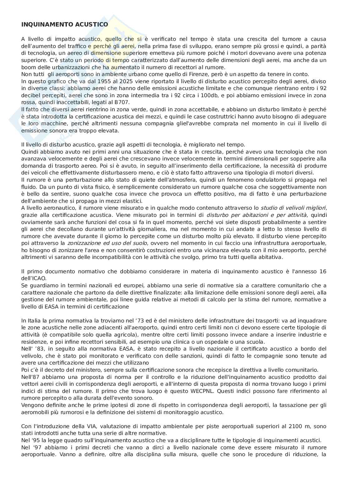 Inquinamento acustico delle infrastrutture aeroportuali Pag. 1