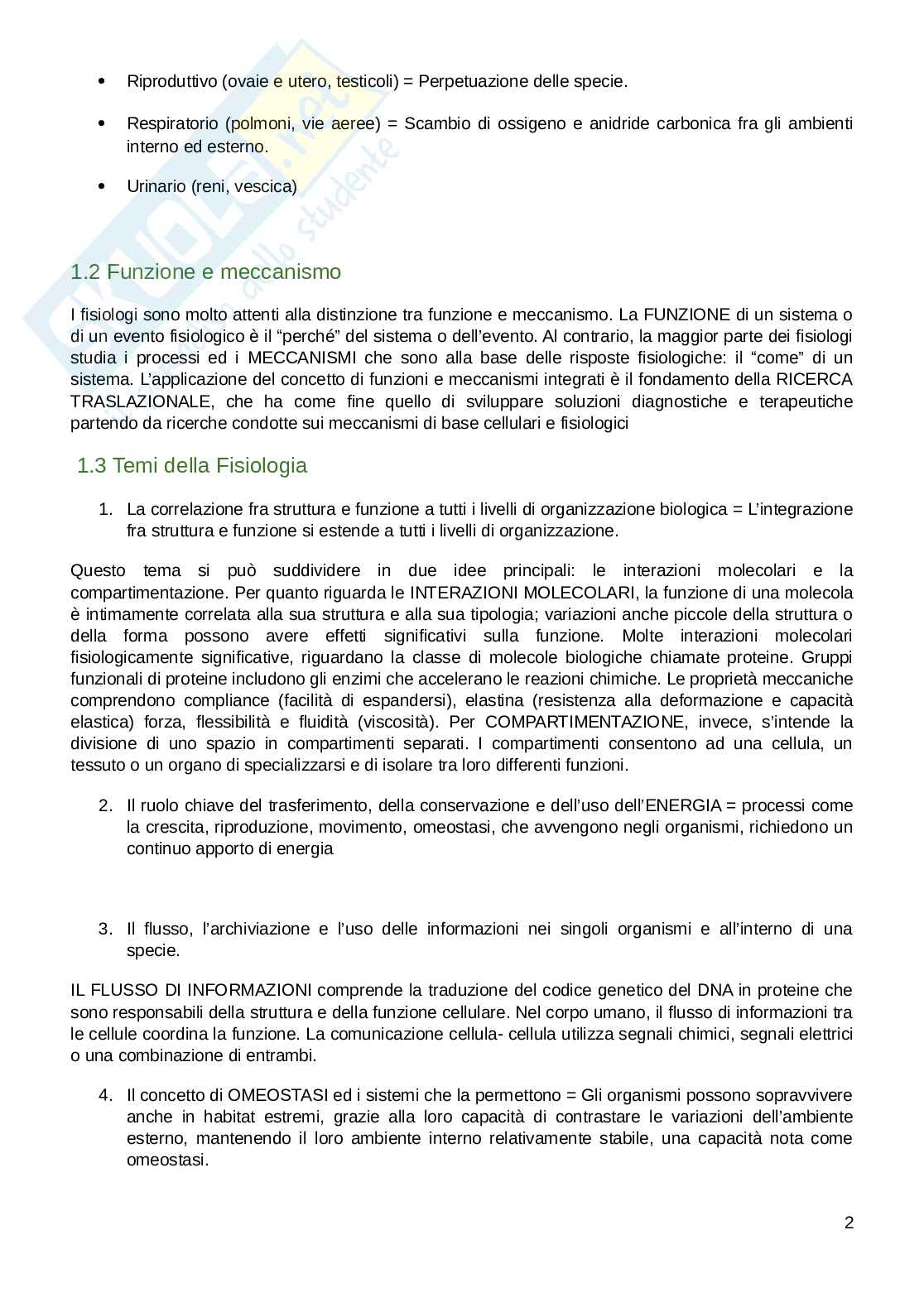 Appunti parte di Fisiologia umana  Pag. 2