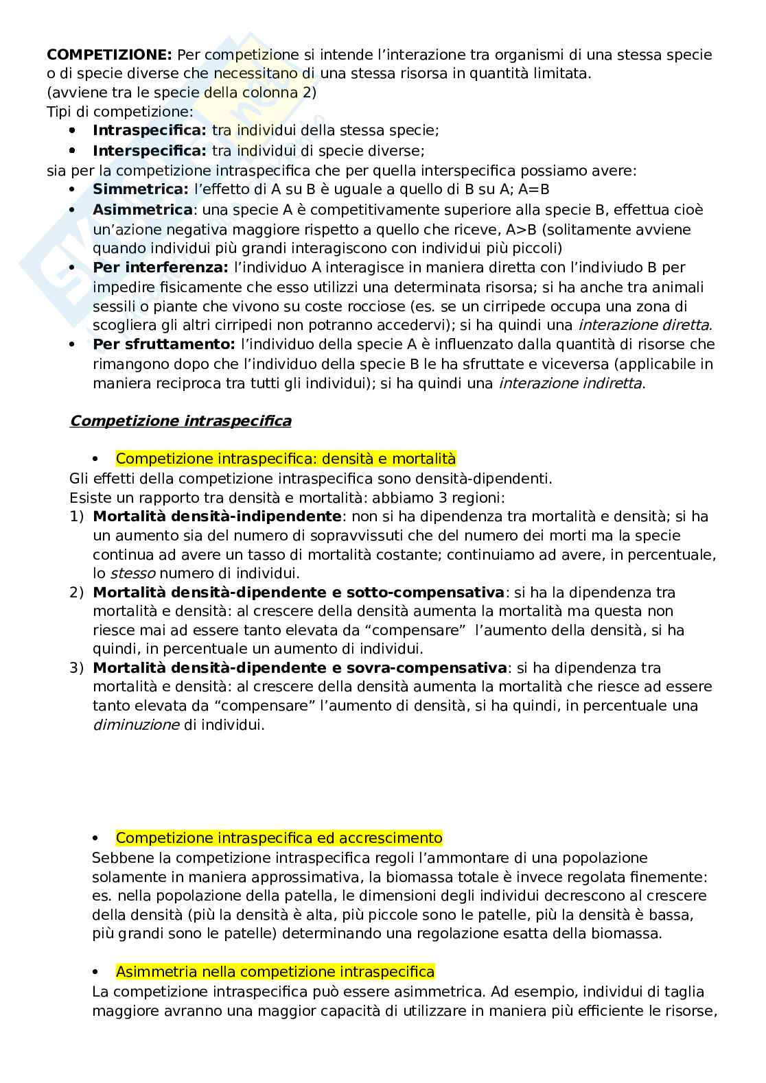 Appunti di ecologia per le scienze biologiche, teoria ed esercizi Pag. 21