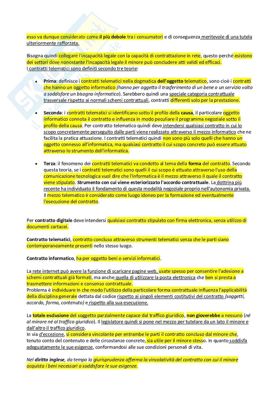 Capacità  negoziale del minore in rete Pag. 2