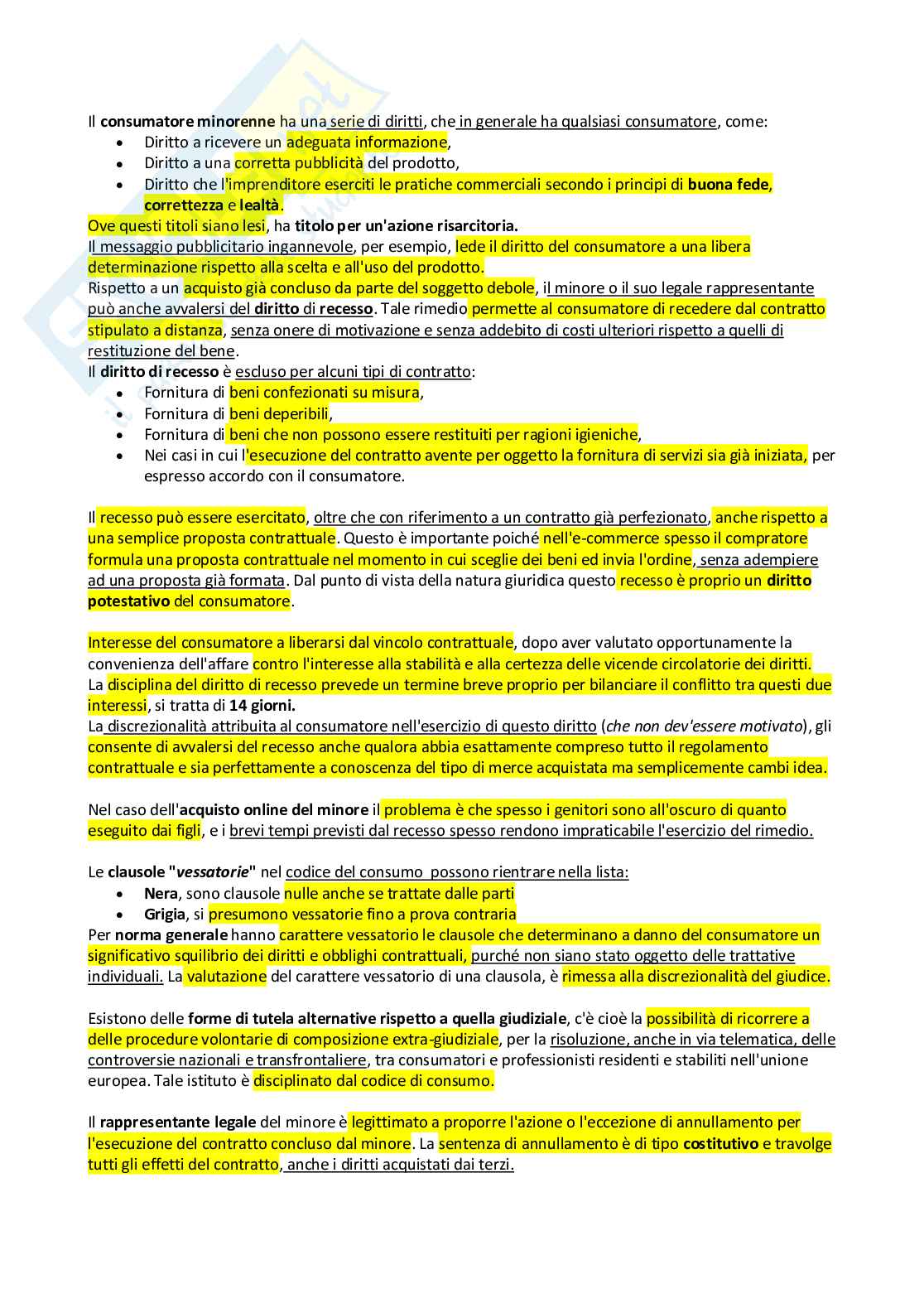 Capacità  negoziale del minore in rete Pag. 6