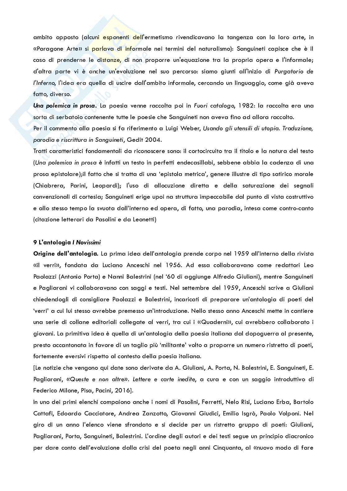 Appunti  Letteratura italiana moderna e contemporanea (Neosperimentalismo e Neoavanguardia) Pag. 46