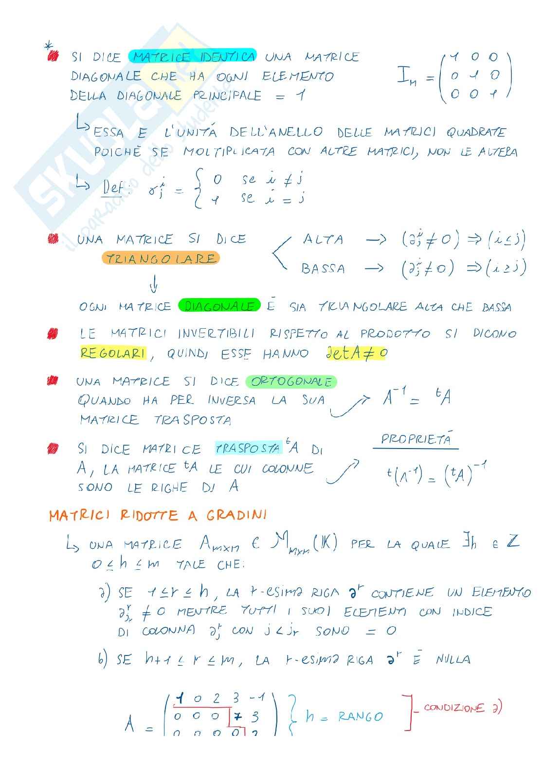 Appunti esame Geometria, parte di algebra lineare Pag. 11