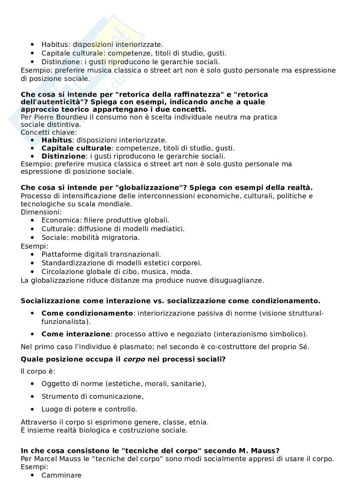 Paniere completo di Fondamenti di sociologia del corpo e del benessere Pag. 11